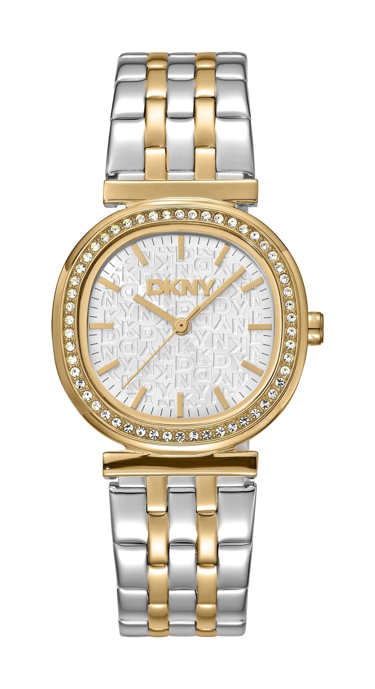 DK5L083M0085 DKNY Women's Silver Dial Two Tone Silver & Gold Stainless Steel Bracelet Watch DKNY 