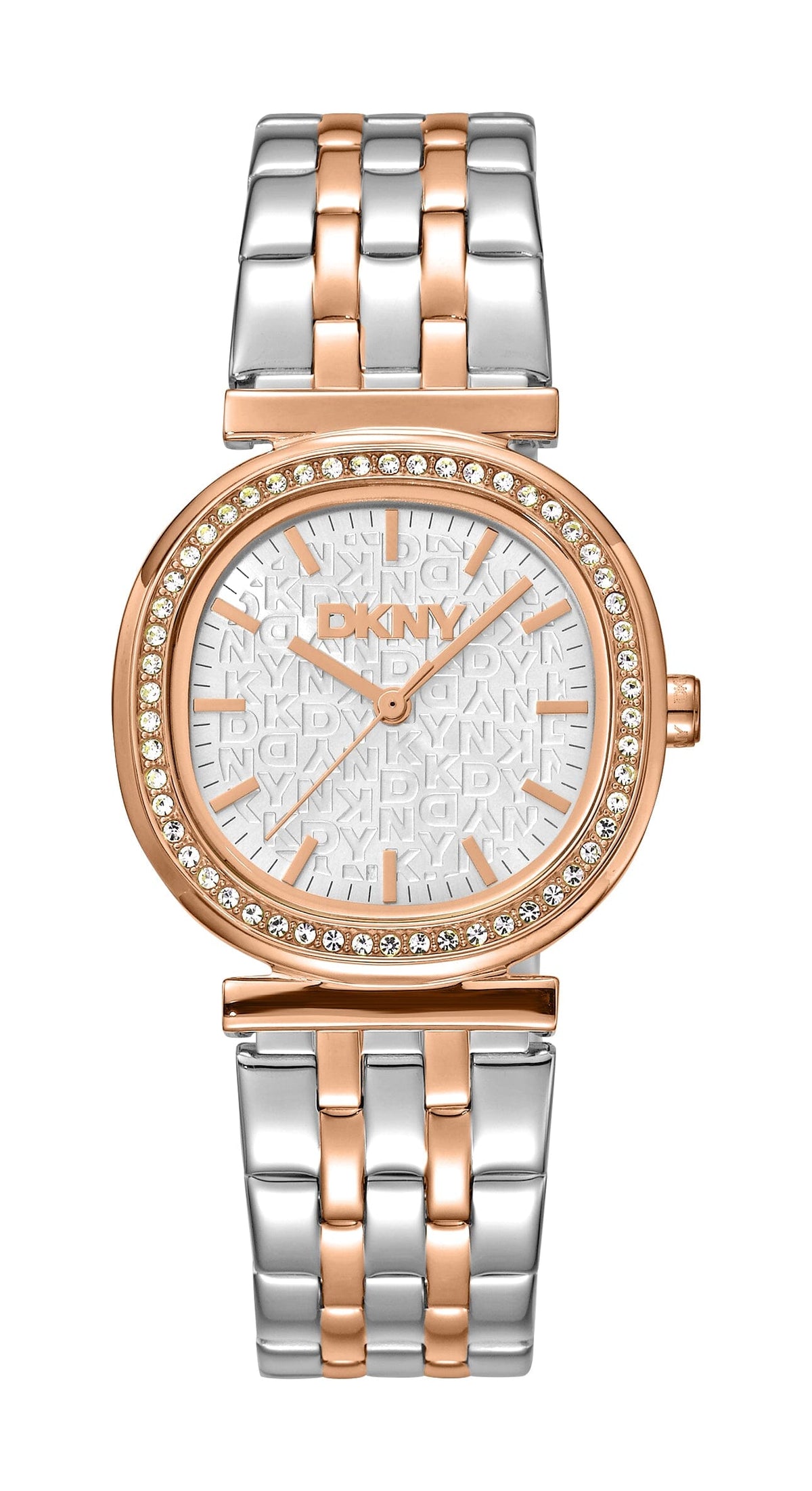 DK5L083M0105 DKNY Women's Silver Dial Two Tone Silver & Rose Gold Stainless Steel Bracelet Watch DKNY 