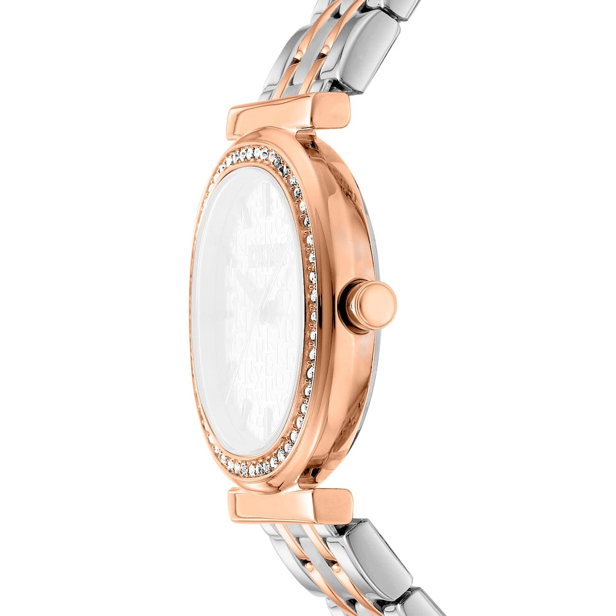 DK5L083M0105 DKNY Women's Silver Dial Two Tone Silver & Rose Gold Stainless Steel Bracelet Watch DKNY 