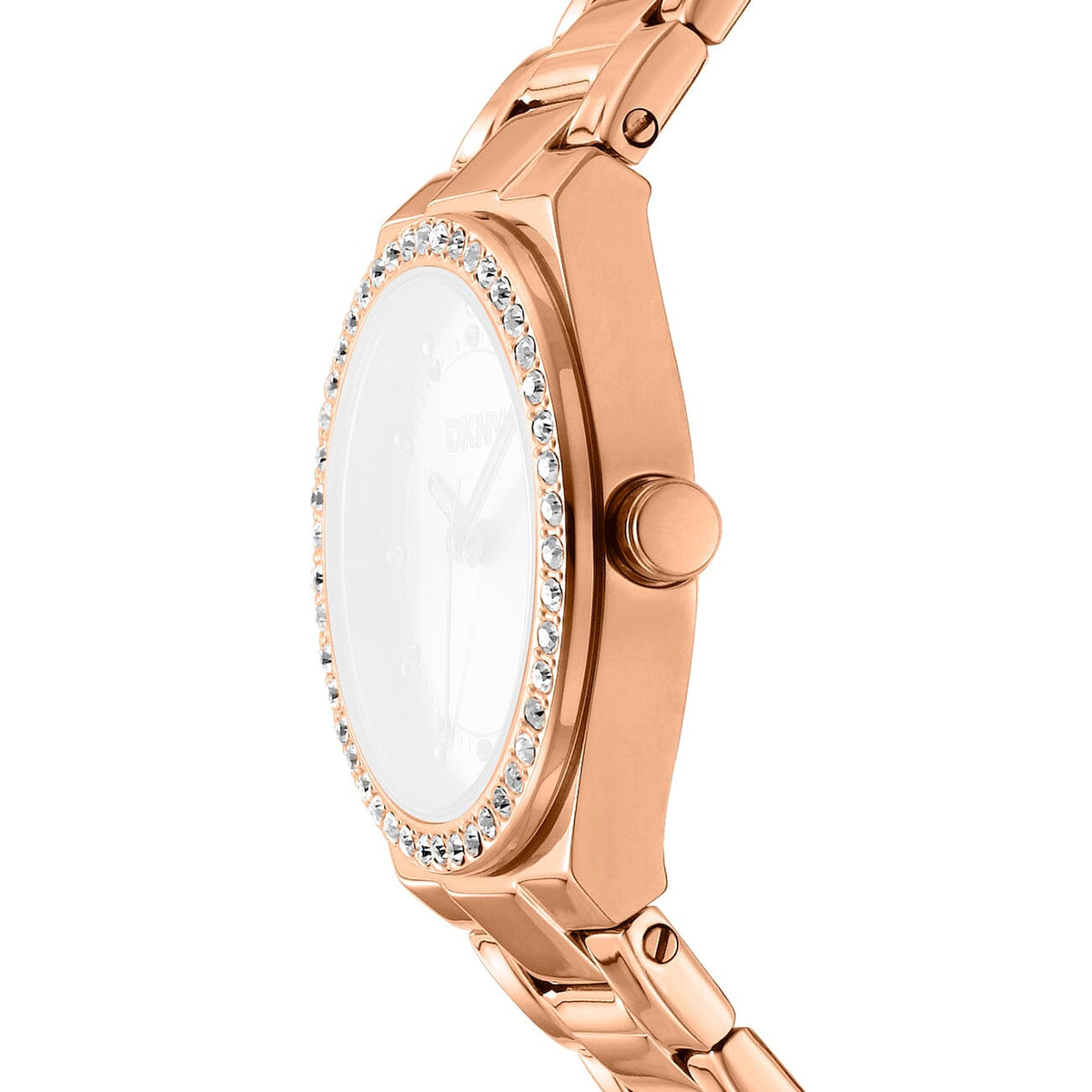 DK5L100M0075 DKNY Women's Silver Dial Rose Gold Stainless Steel Bracelet Watch DKNY 