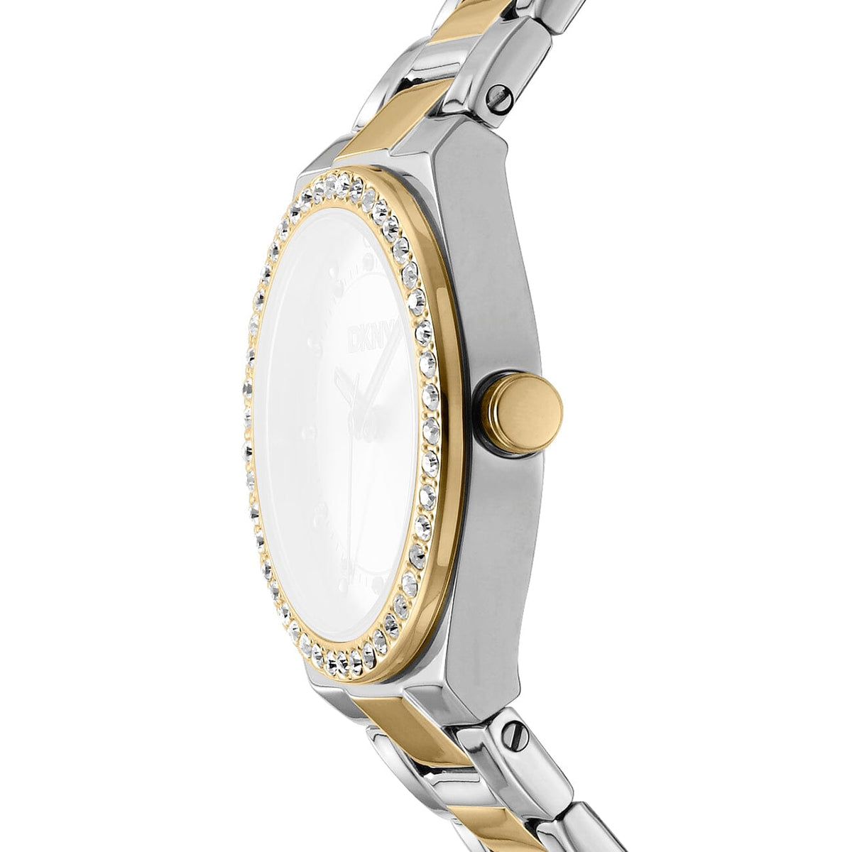 DK5L100M0085 DKNY Women's Champagne Dial Two Tone Silver & Gold Stainless Steel Bracelet Watch DKNY 