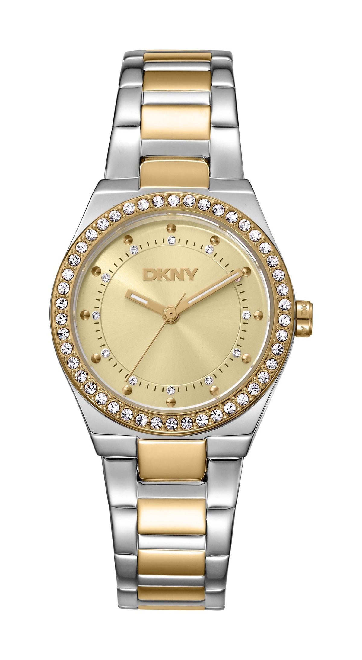 DK5L100M0085 DKNY Women's Champagne Dial Two Tone Silver & Gold Stainless Steel Bracelet Watch DKNY 