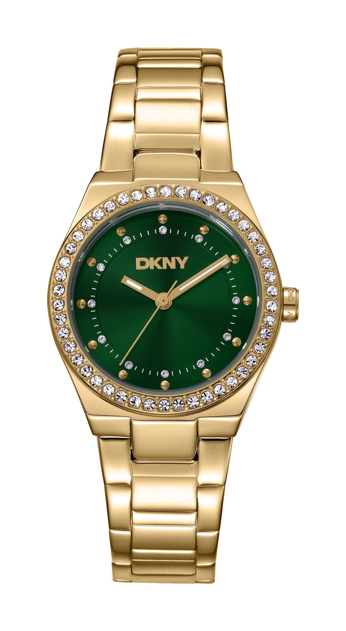 DK5L100M0115 DKNY Women's Dark Green Dial Gold Stainless Steel Bracelet Watch DKNY 