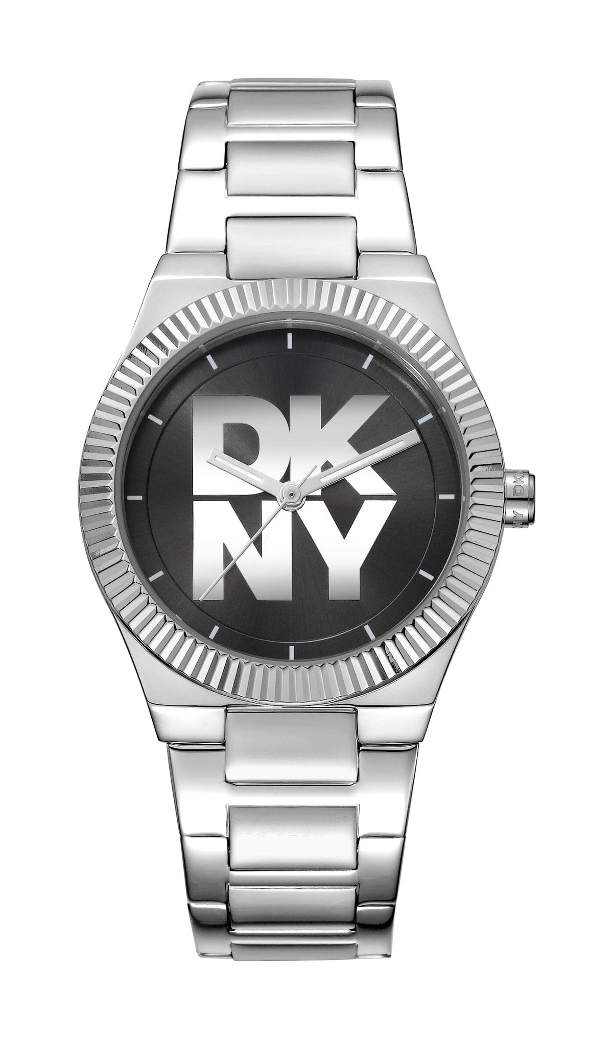 DK5L102M0025 DKNY Women's Black Dial Silver Stainless Steel Bracelet Watch DKNY 