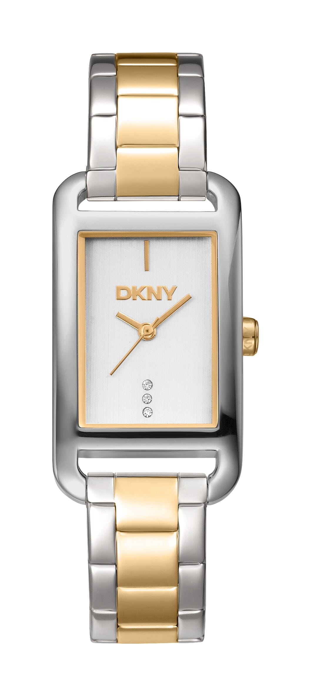 DK5L118M0255 DKNY Women's Silver Dial Two Tone Silver & Gold Stainless Steel Bracelet Watch DKNY 