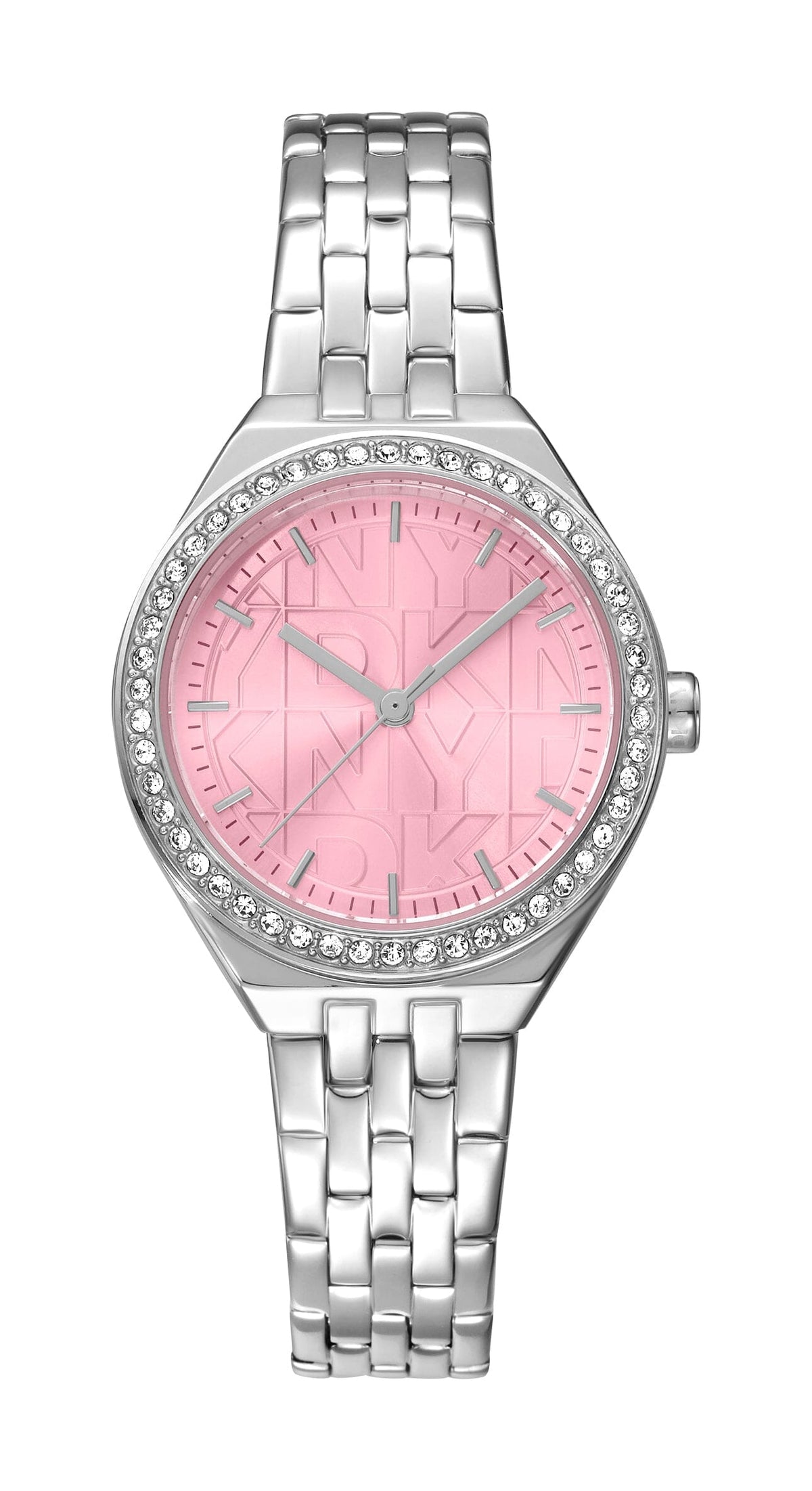 DK5L119M0055 DKNY Women's Rose Dial Silver Stainless Steel Bracelet Watch DKNY 