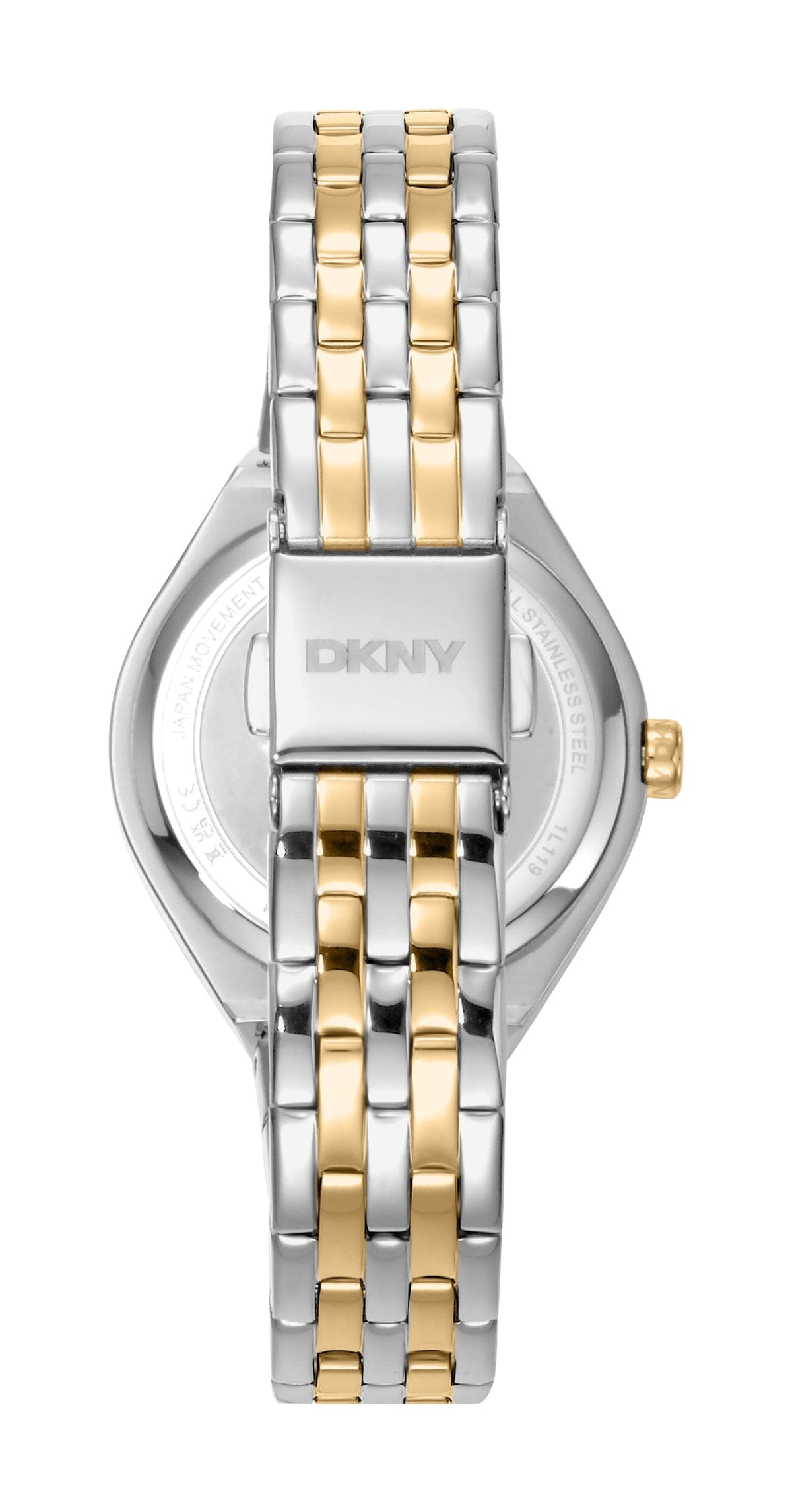 DK5L119M0085 DKNY Women's Silver Dial Two Tone Silver & Gold Stainless Steel Bracelet Watch DKNY 