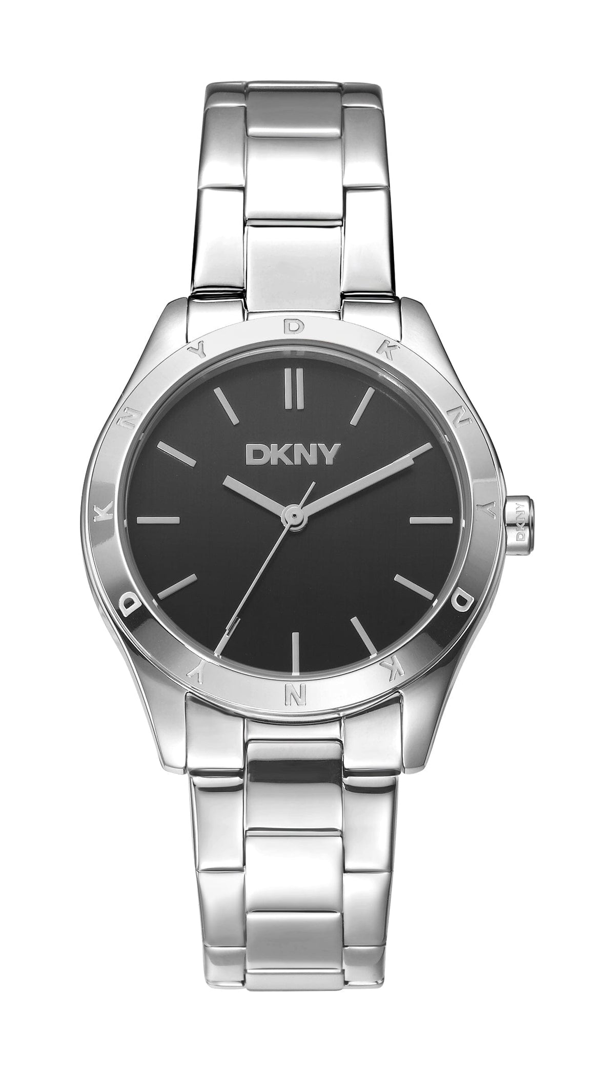 DK5L127M0045 DKNY Women's Black Dial Silver Stainless Steel Bracelet Watch DKNY 