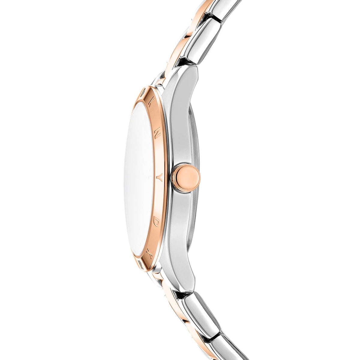 DK5L127M0095 DKNY Women's Silver Dial Two Tone Silver & Rose Gold Stainless Steel Bracelet Watch DKNY 