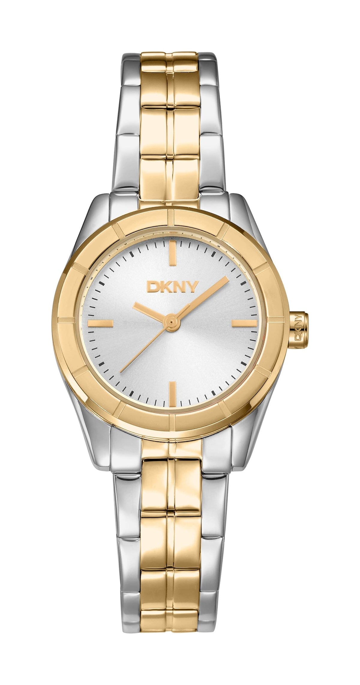 DK5L169M0455 DKNY Women's Silver Dial Two Tone Silver & Gold Stainless Steel Bracelet Watch DKNY 