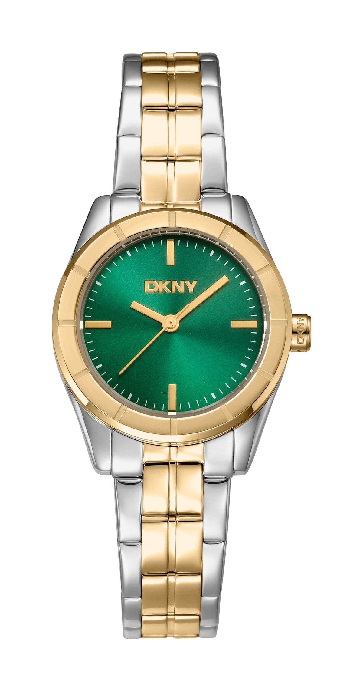 DK5L169M0465 DKNY Women's Dark Green Dial Two Tone Silver & Gold Stainless Steel Bracelet Watch DKNY 