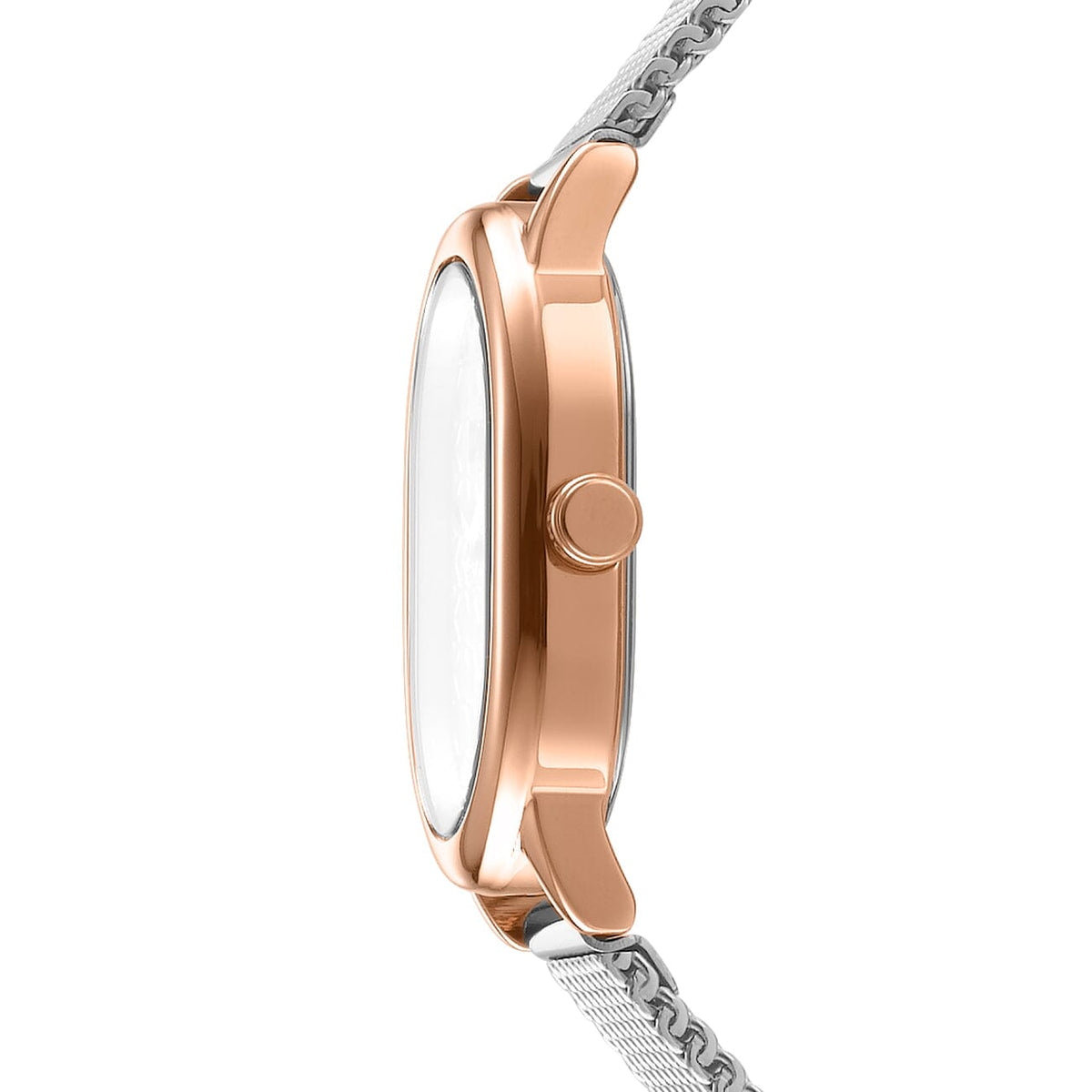 DK5L175M0075 DKNY Women's Rose Gold Case Silver Dial Stainless Steel Bracelet Watch DKNY 