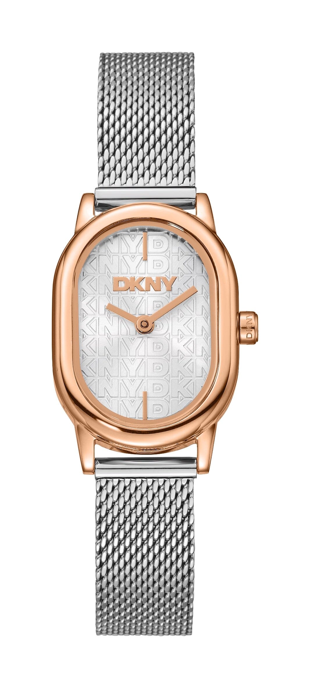 DK5L175M0075 DKNY Women's Rose Gold Case Silver Dial Stainless Steel Bracelet Watch DKNY 
