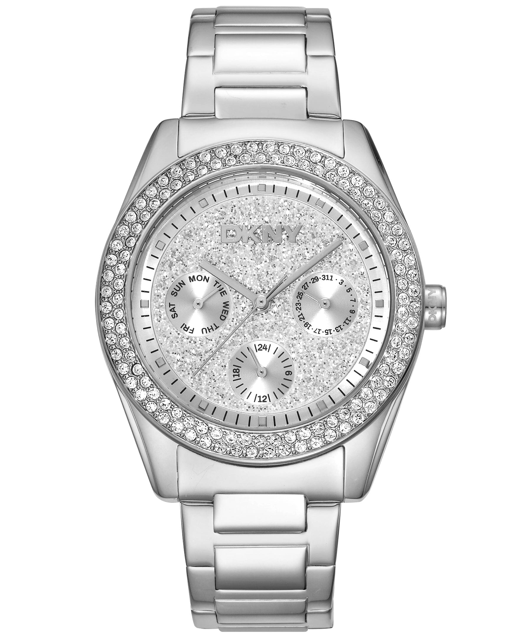 EVENING Chambers Multi Function Silver Powder Women's Watch DKNY 