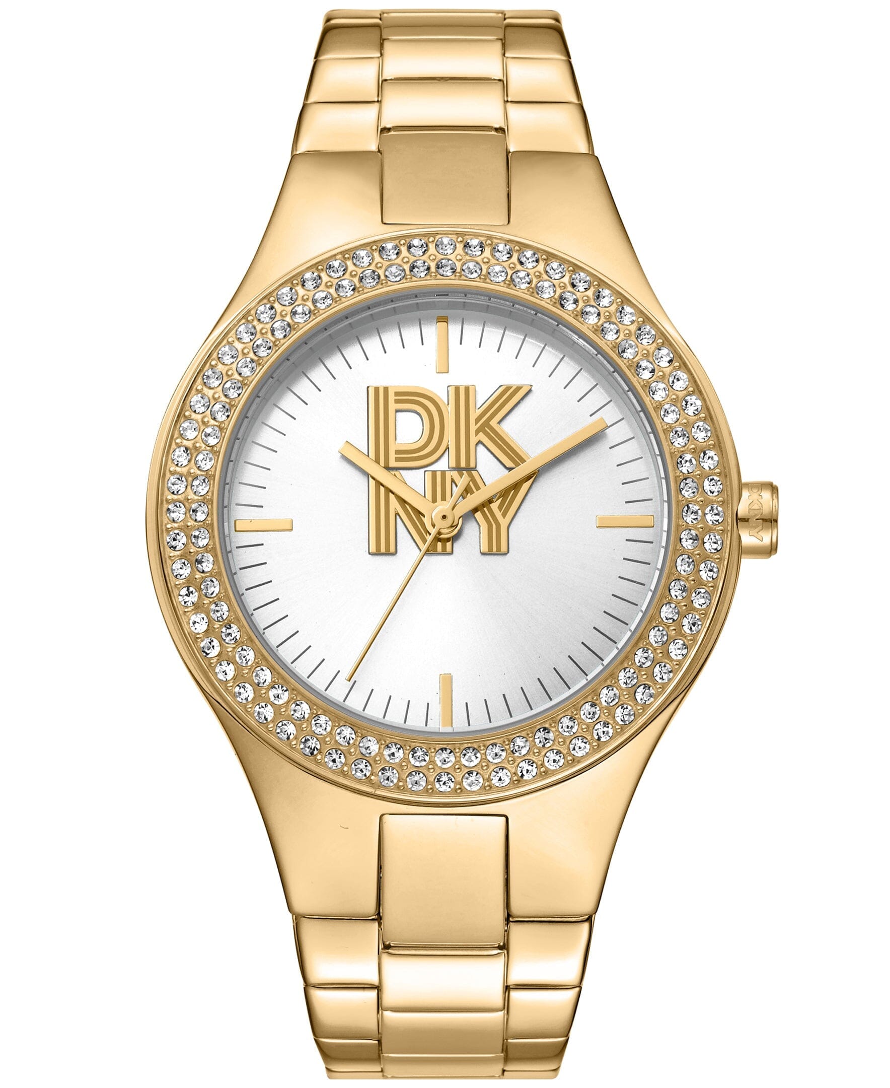 EVENING Parsons Glitz Silver Dial Gold Women's Watch DKNY 