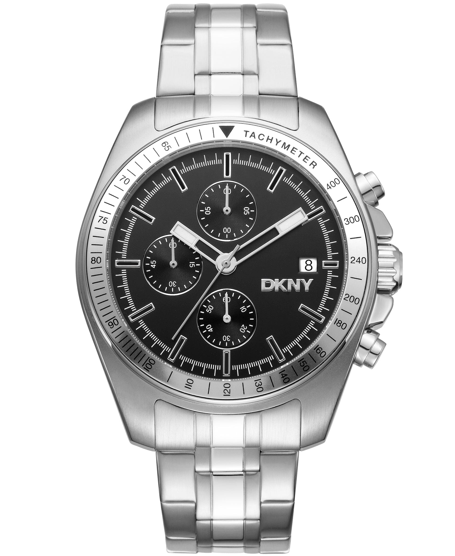 EVERYDAY Central Park Chrono Black Dial Silver Men's Watch DKNY 
