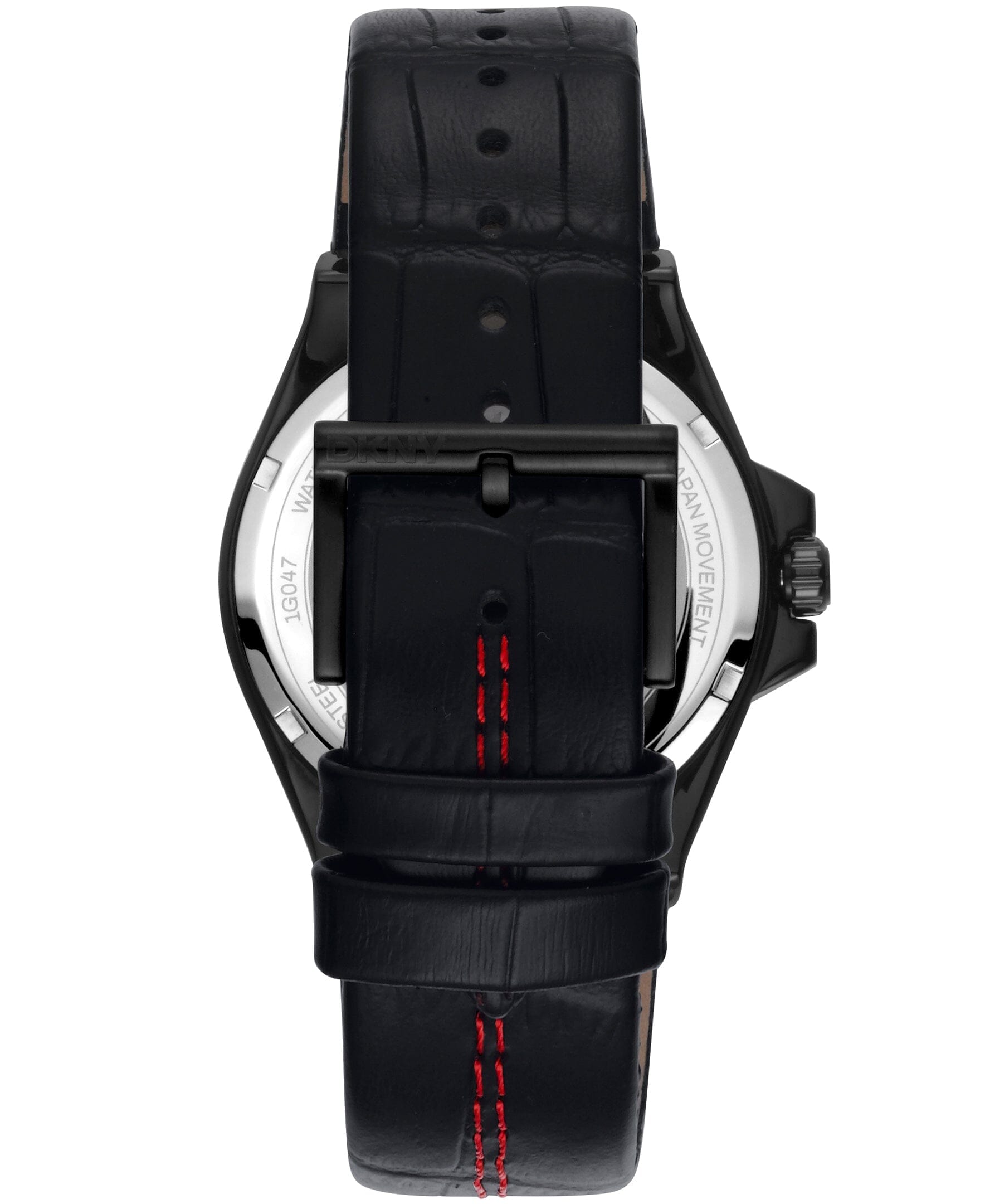 EVERYDAY Modernist Black Dial Leather Strap Men's Watch DKNY 