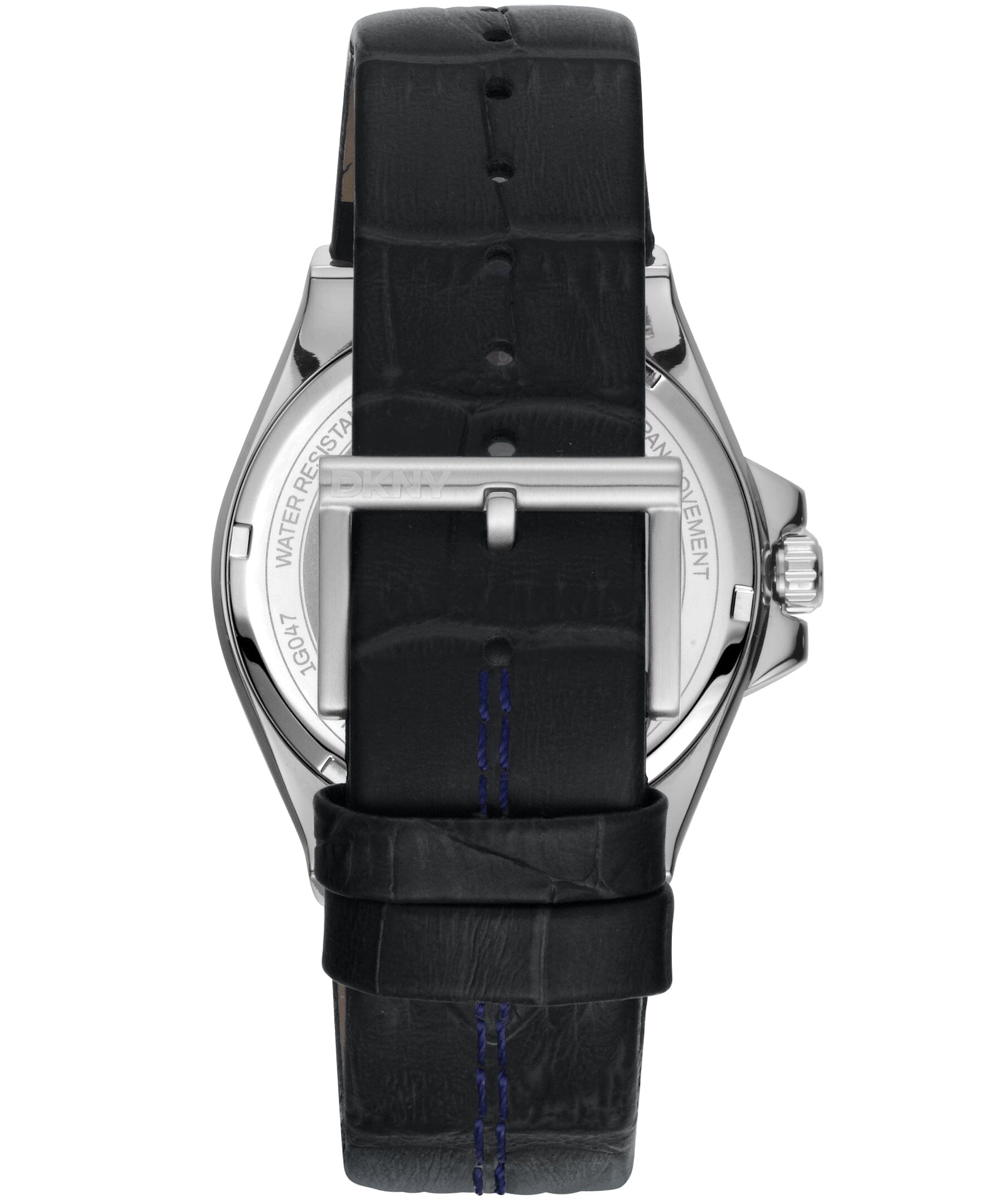 EVERYDAY Modernist Silver Dial Leather Strap Men's Watch DKNY 