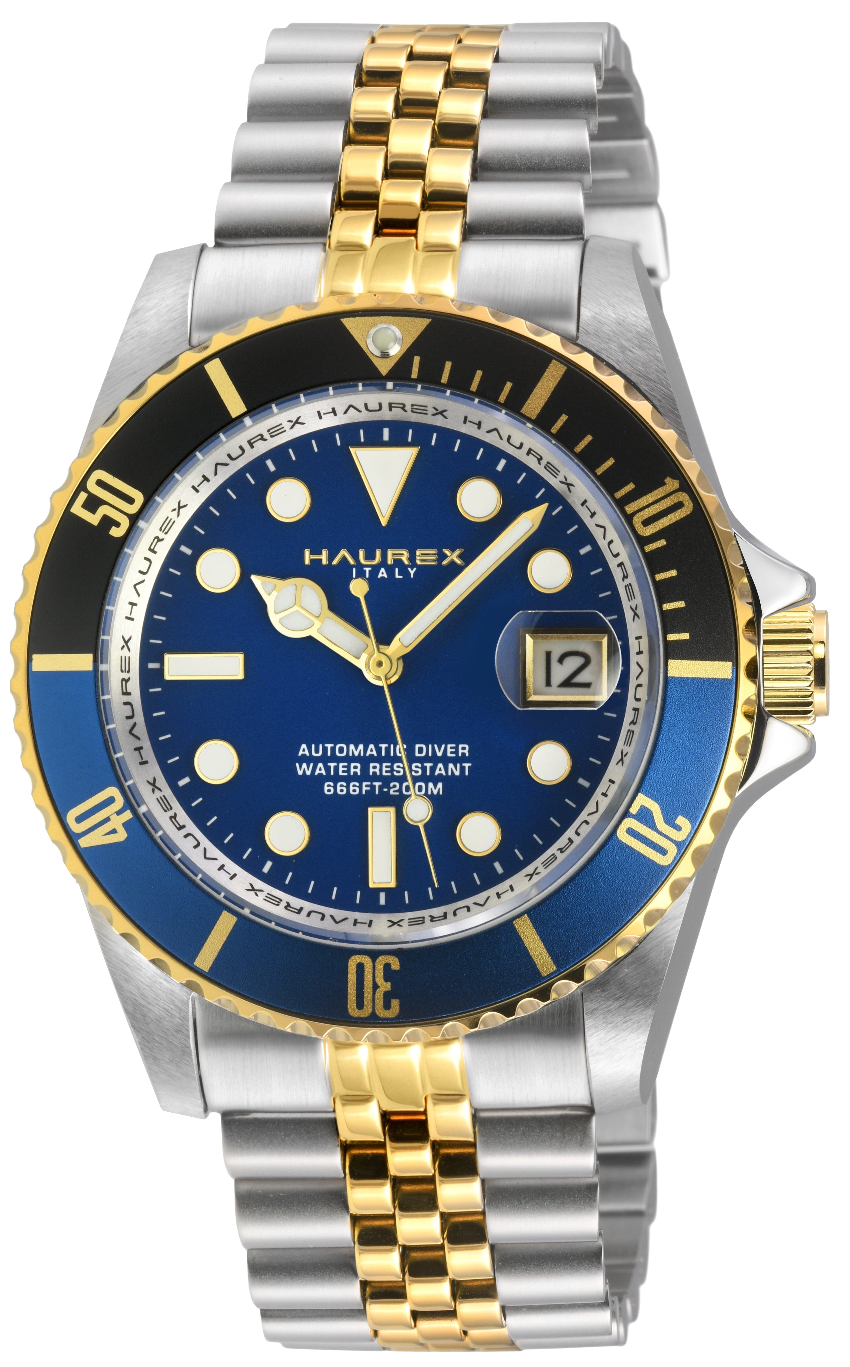 Haurex Italy Eterno Men's Black/Blue Bezel Automatic Watch Watch Haurex 