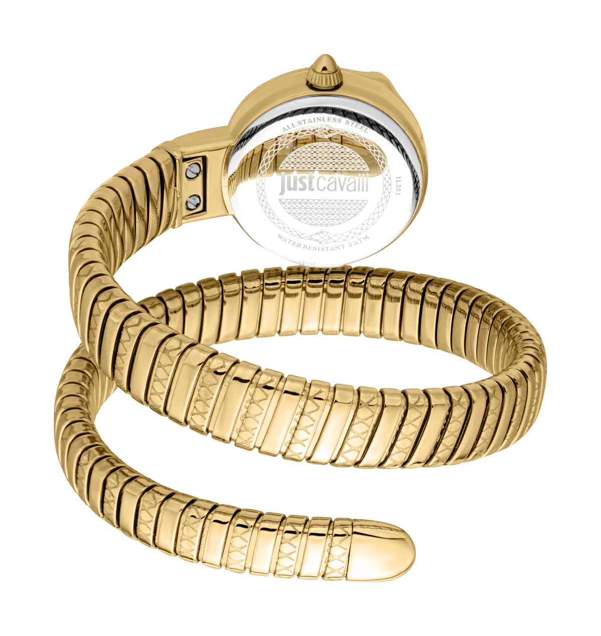 JC1L301M0025 Just Cavalli Cerchio Snake Women’s Gold Snake Watch with Silver Dial Just Cavalli 
