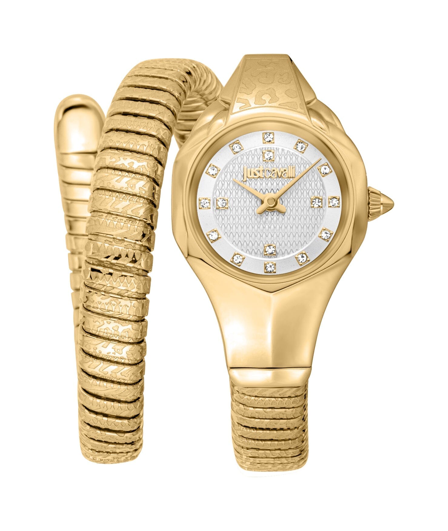 Just Cavalli Amalfi Women’s Gold Stainless Steel Snake Watch with Silver Dial Just Cavalli 