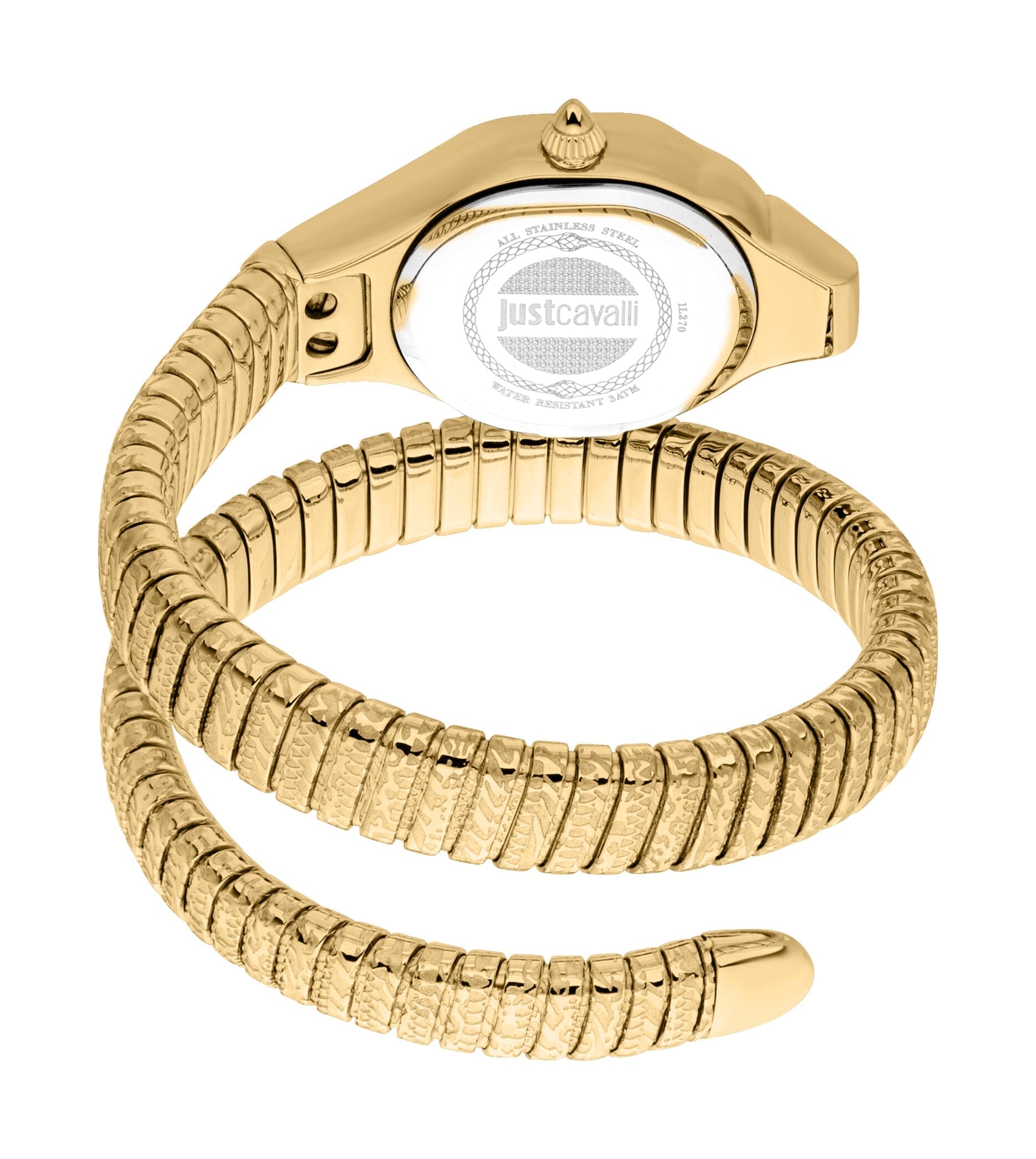 Just Cavalli Amalfi Women’s Gold Stainless Steel Snake Watch with Silver Dial Just Cavalli 