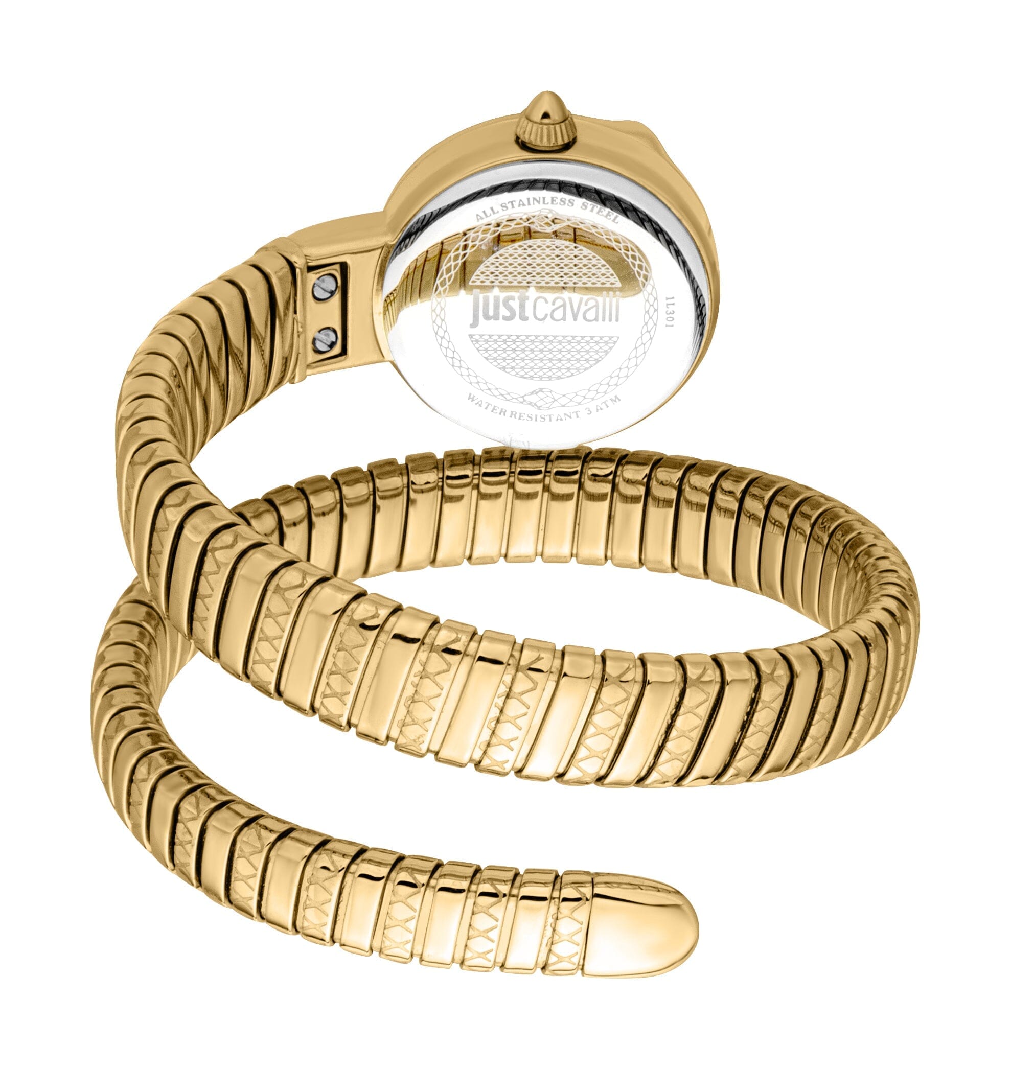 Just Cavalli Cerchio Snake Women’s Gold Snake Watch with Silver Dial Just Cavalli 