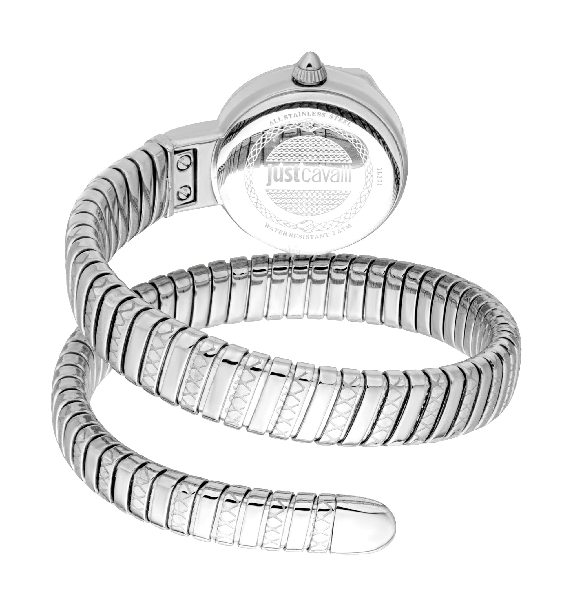 Just Cavalli Cerchio Snake Women’s Stainless Steel Snake Watch with Silver Dial Just Cavalli 