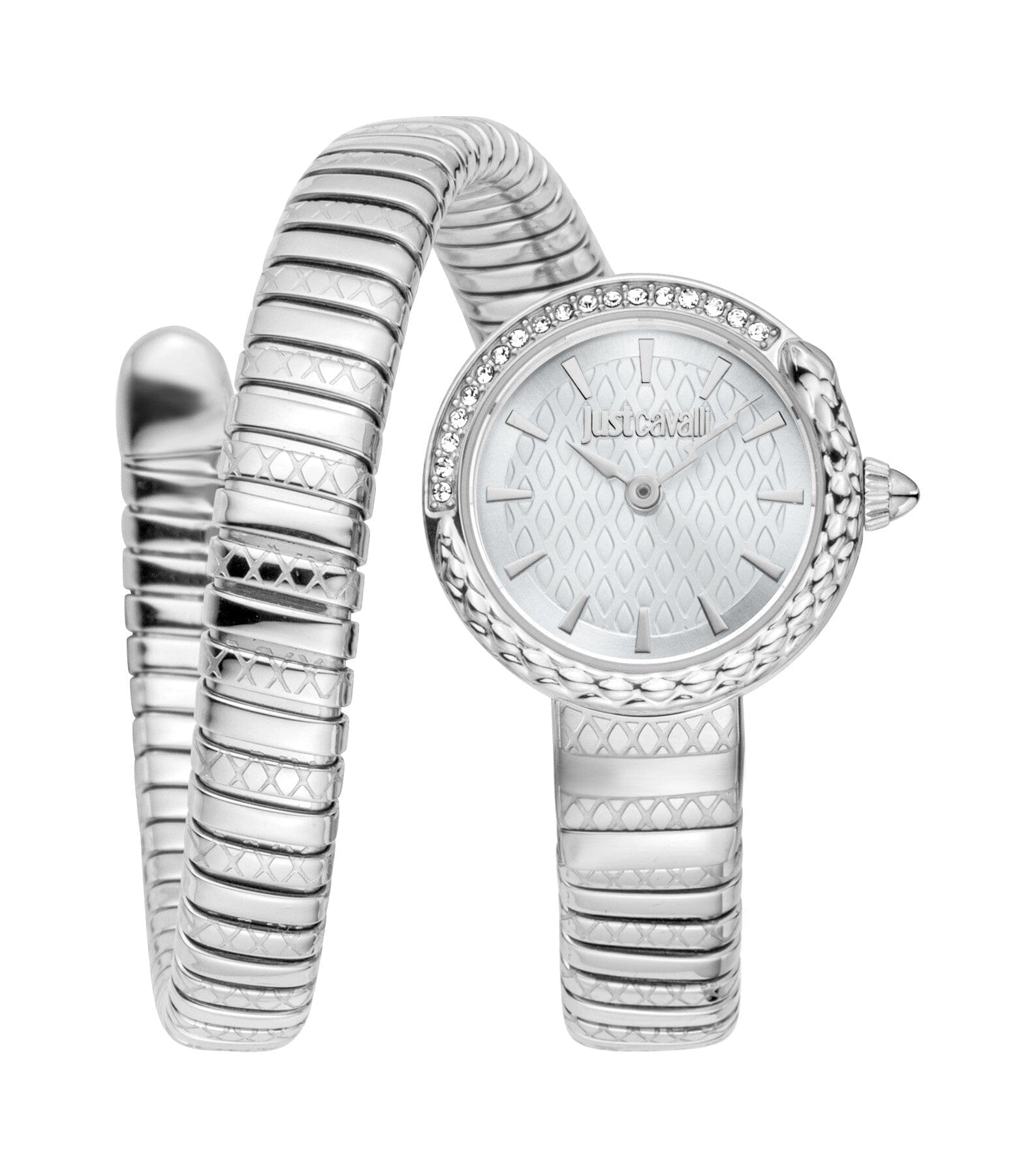 Just Cavalli Cerchio Snake Women’s Stainless Steel Snake Watch with Silver Dial Just Cavalli 