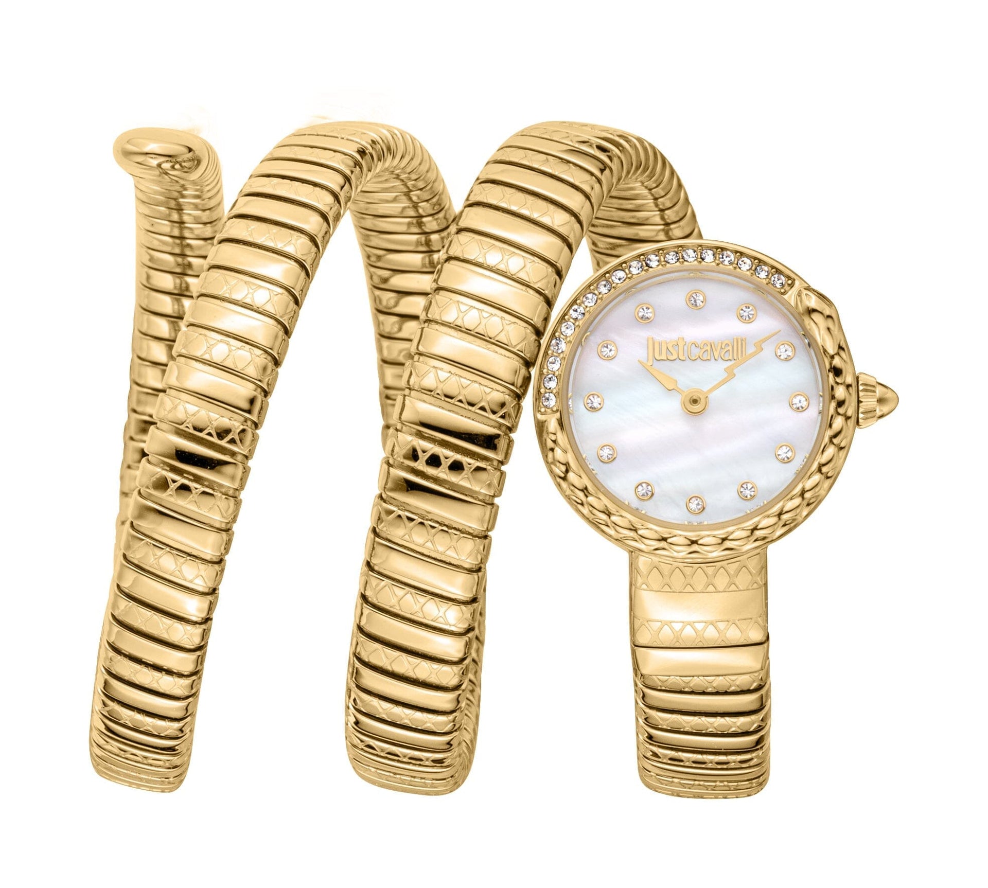 Just Cavalli Enchanting Women’s Gold Snake Watch with White Dial Just Cavalli 