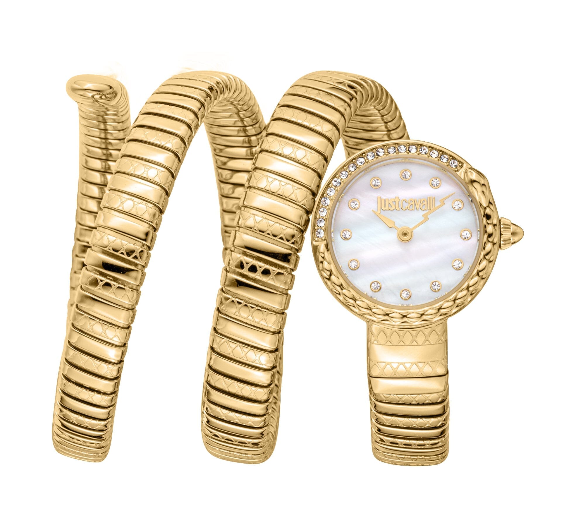 Just Cavalli Enchanting Women’s Gold Snake Watch with White Dial Just Cavalli 