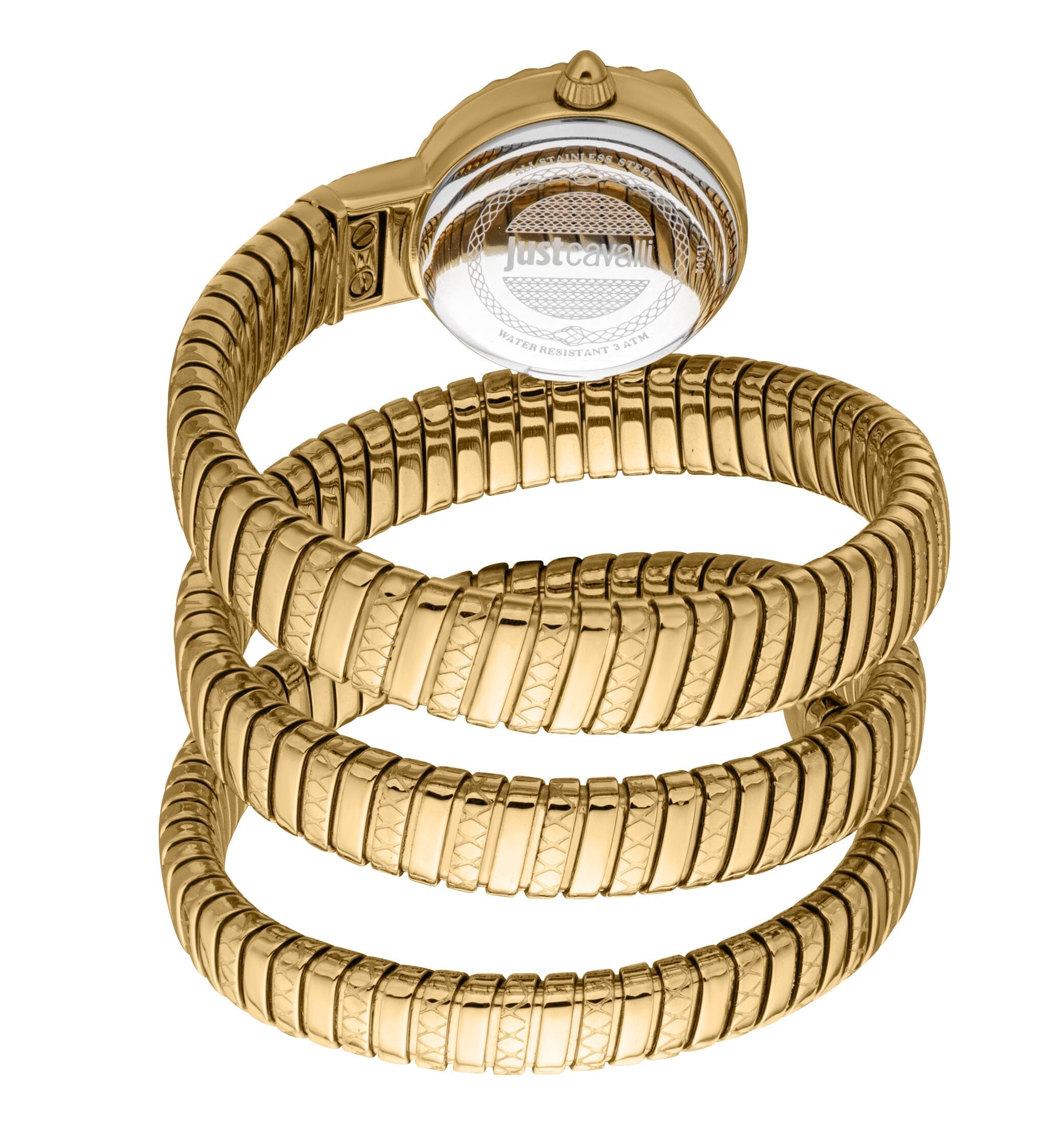 Just Cavalli Enchanting Women’s Gold Snake Watch with White Dial Just Cavalli 