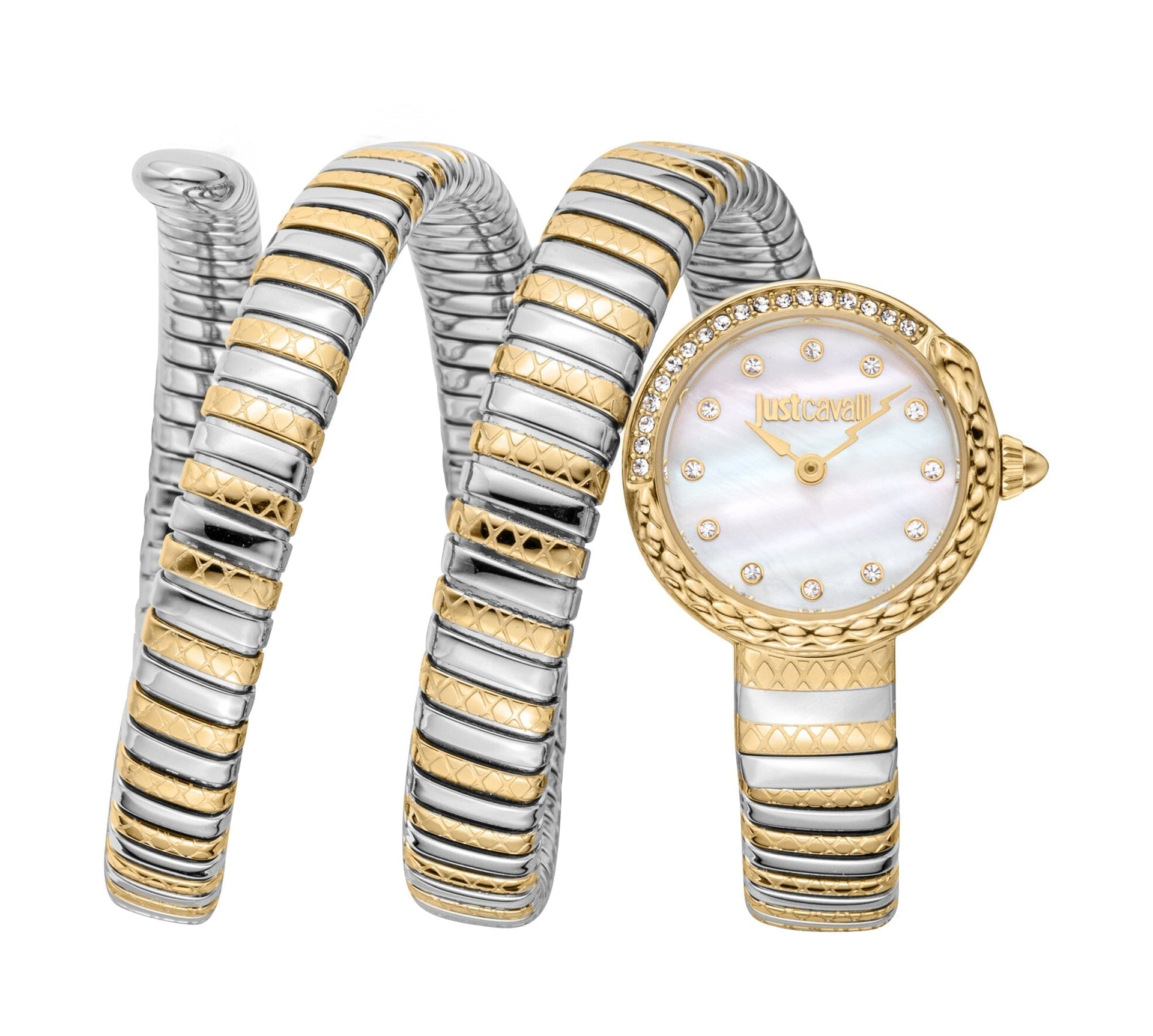 Just Cavalli Enchanting Women’s Two Tone Gold & Silver Snake Watch Just Cavalli 