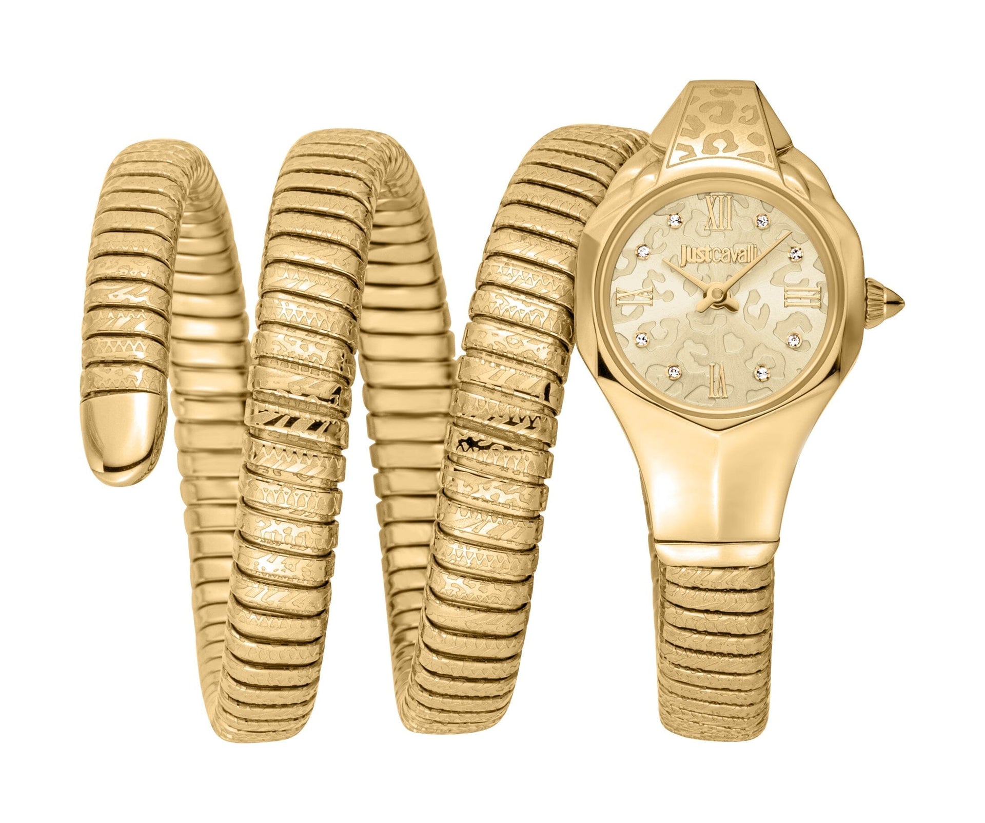 Just Cavalli Women’s Gold Stainless Steel Snake Watch with Champagne dial Just Cavalli 