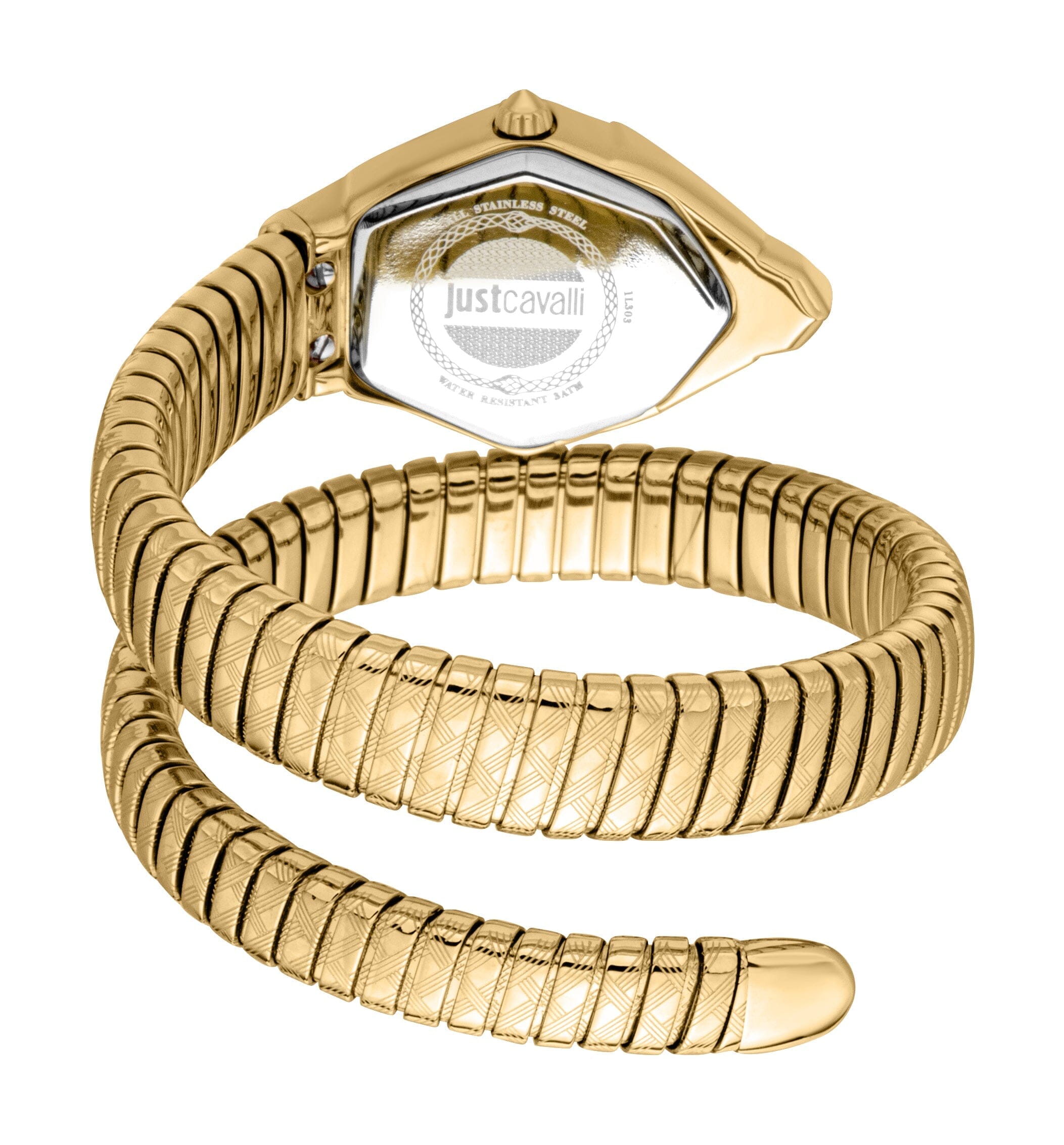 Just Cavalli Women’s Gold Stainless Steel Snake Watch with Green Dial Just Cavalli 