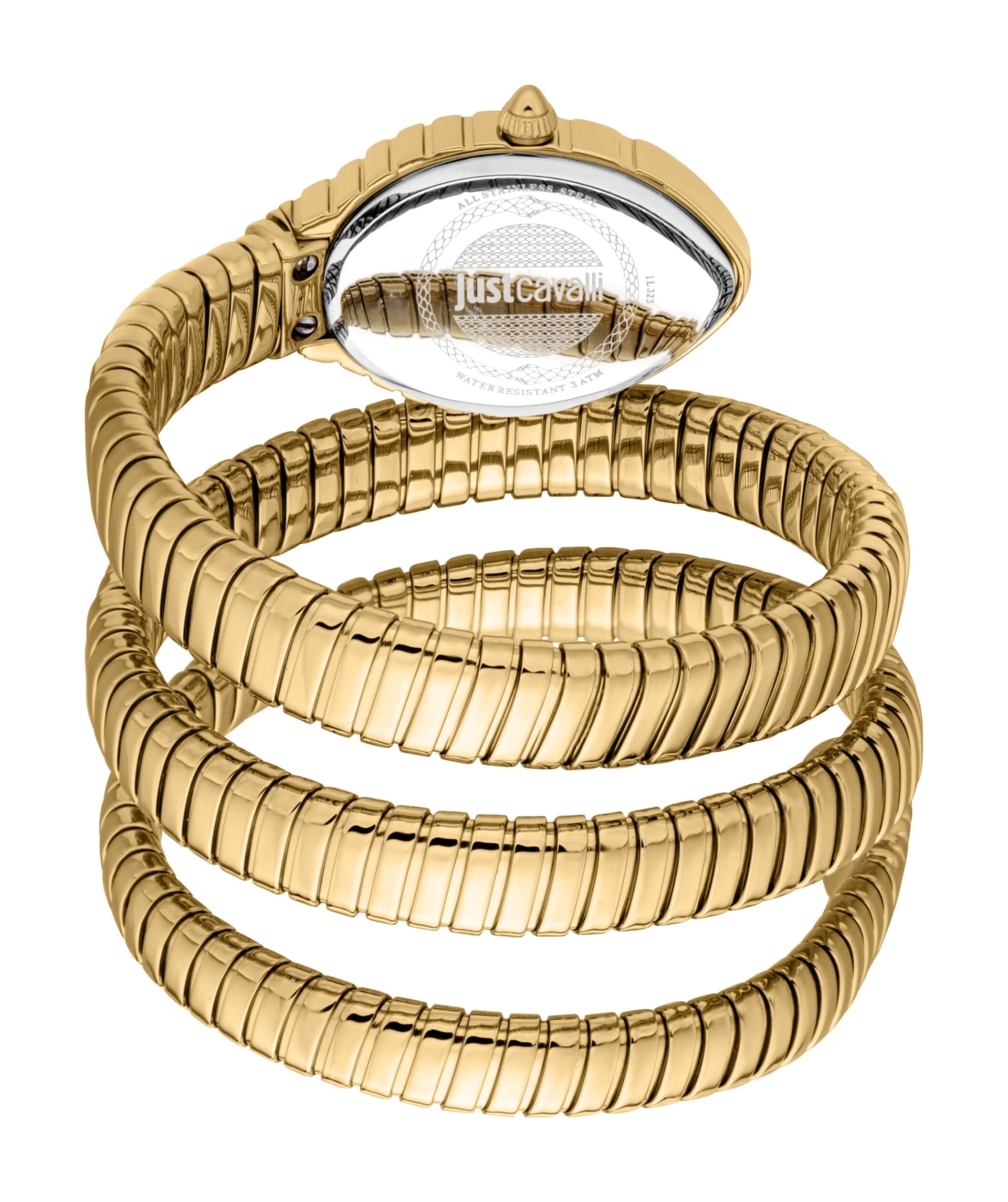 Just Cavalli Women’s Gold Stainless Steel Snake Watch with Silver Dial Just Cavalli 