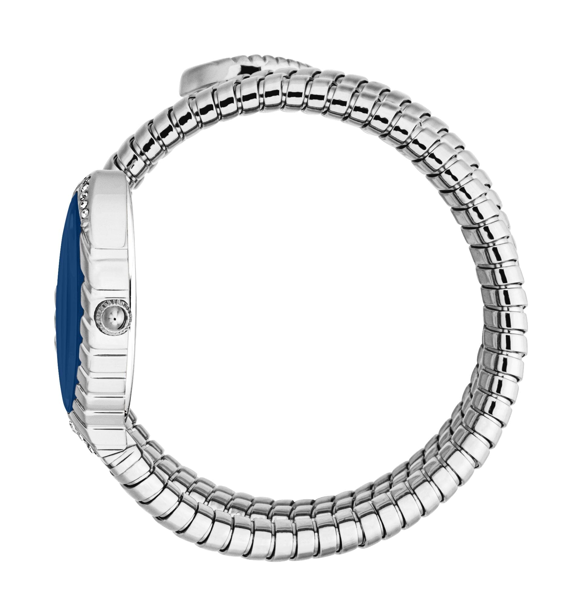Just Cavalli Women’s Silver Stainless Steel Snake Watch with Blue Dial Just Cavalli 