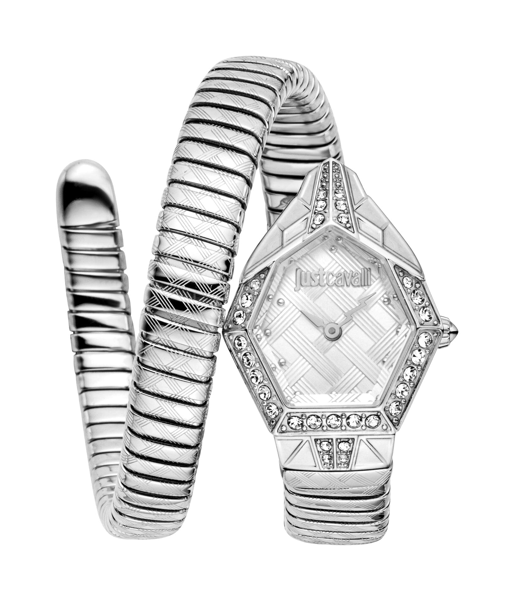 Just Cavalli Women’s Stainless Steel Snake Watch with Silver Dial Just Cavalli 