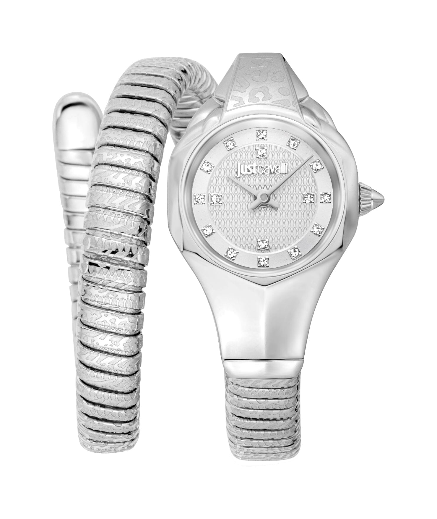 Just Cavalli Women’s Stainless Steel Snake Watch with Silver grey dial Just Cavalli 