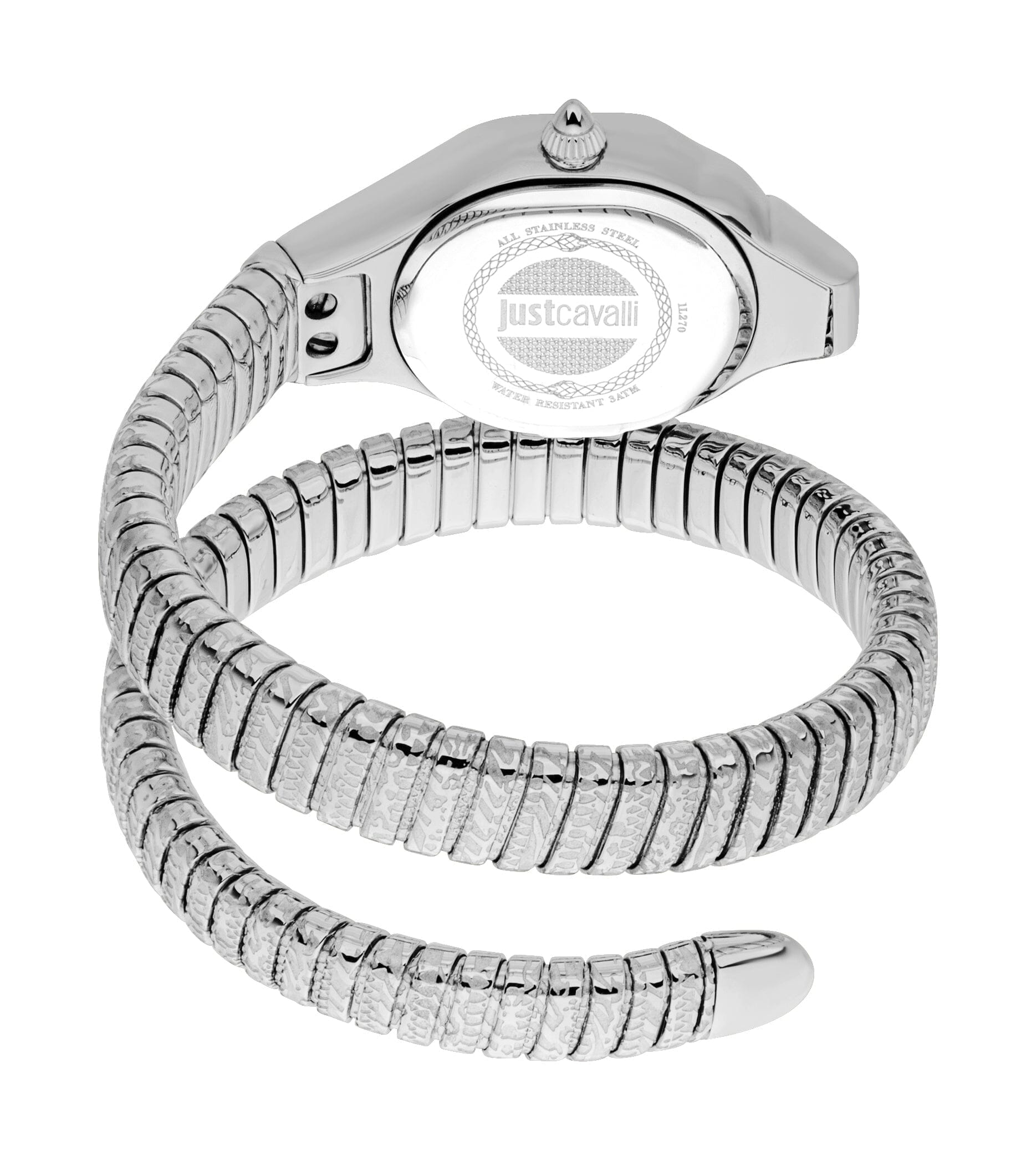 Just Cavalli Women’s Stainless Steel Snake Watch with Silver grey dial Just Cavalli 