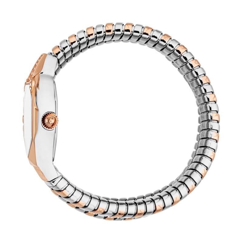 Just Cavalli Womens's Snake Silver Dial Two Tone Silver & Rose Gold Stainless Steel Watch Just Cavalli 