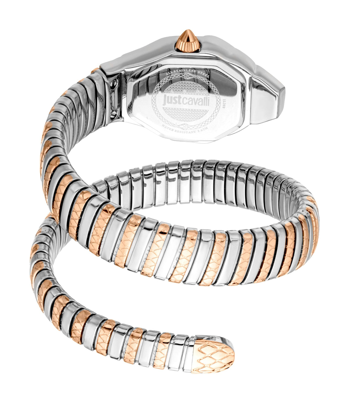 Just Cavalli Womens's Snake White MOP Dial Two Tone Stainless Steel Watch Just Cavalli 