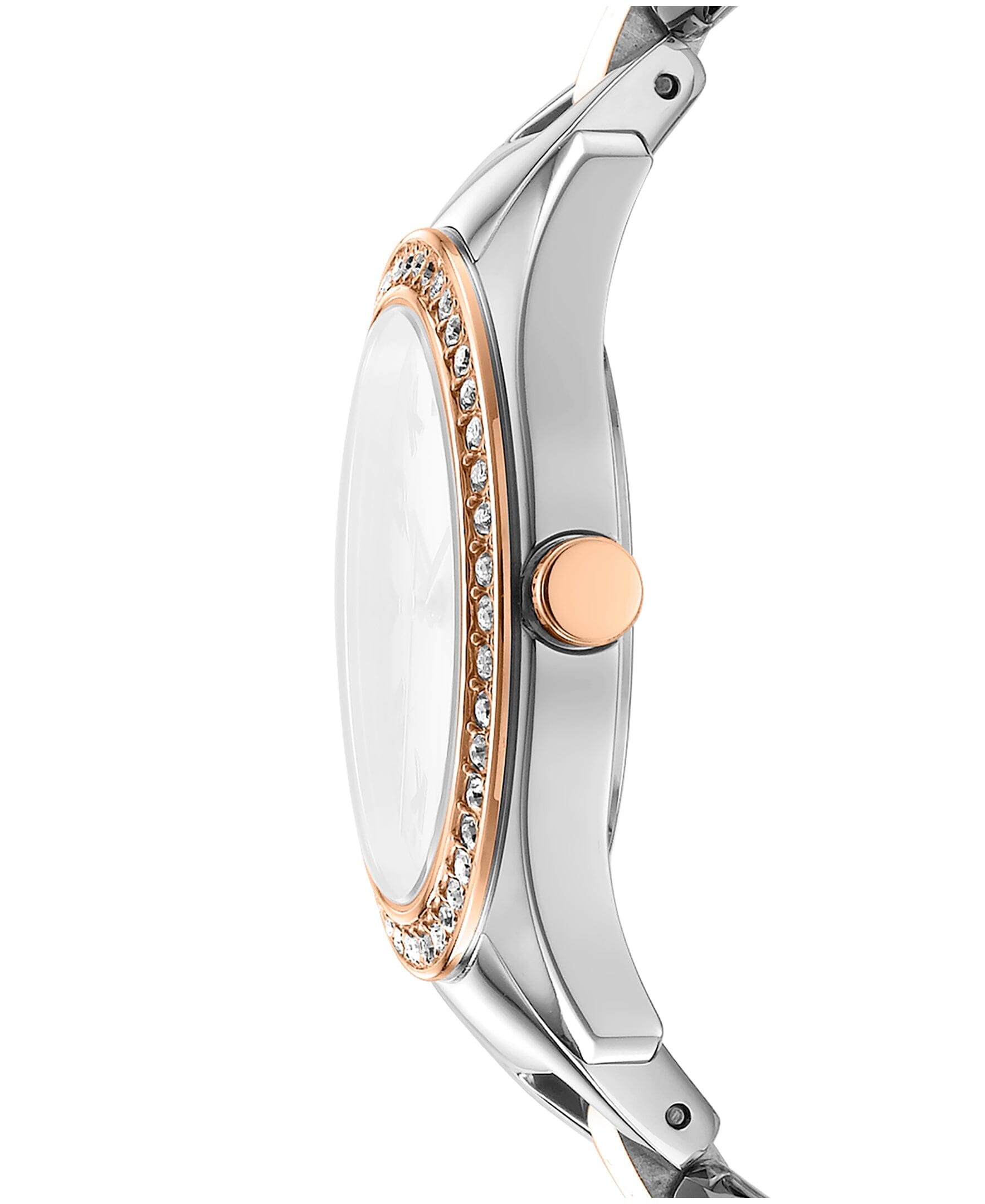 LOGO Astoria Midi Glitz Two Tone Silver & Rose Gold Women's Watch DKNY 