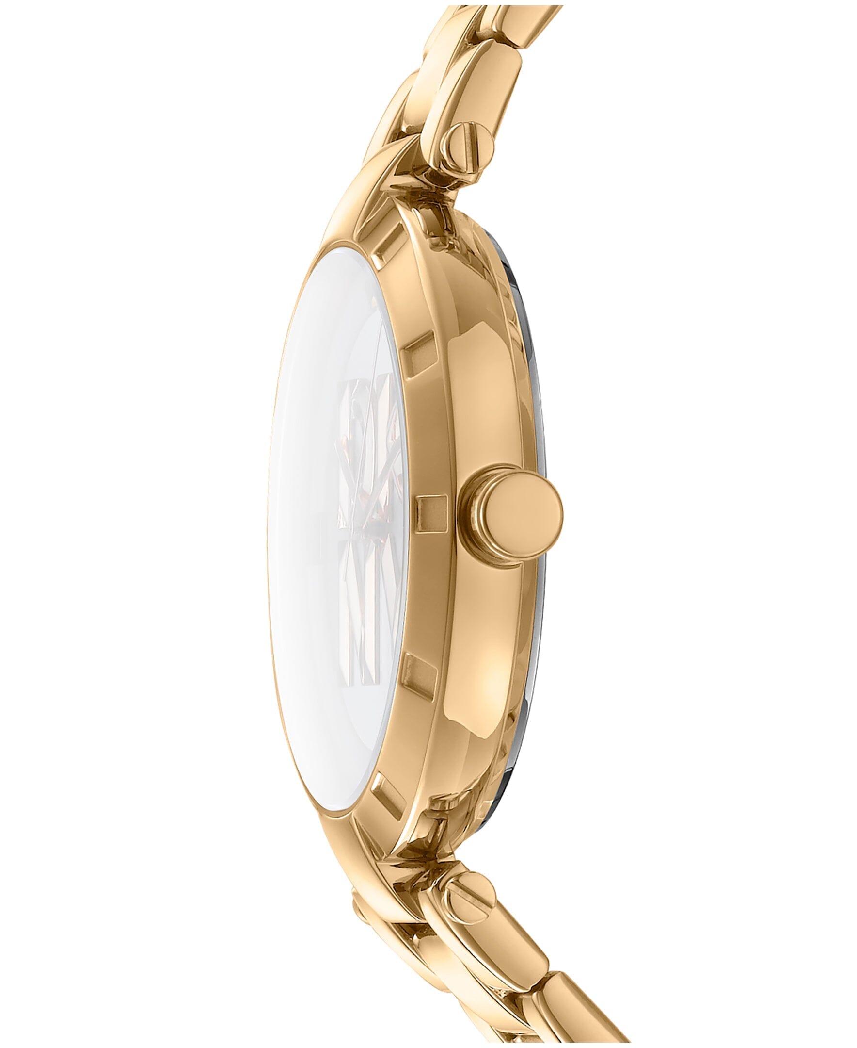 LOGO Essential Logo Silver White Dial Gold Women's Watch DKNY 
