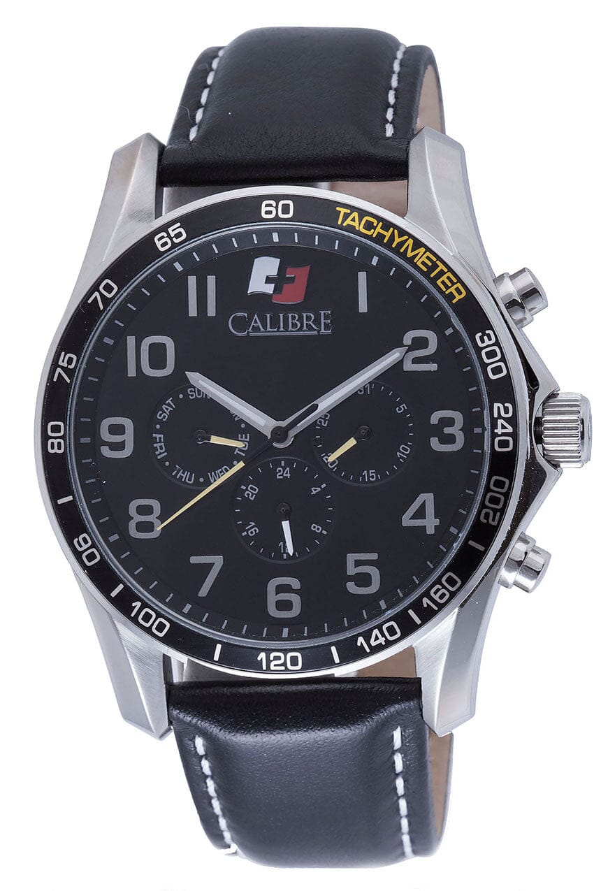 Men's Calibre Buffalo Black Dial Silver Quartz Watch Calibre 