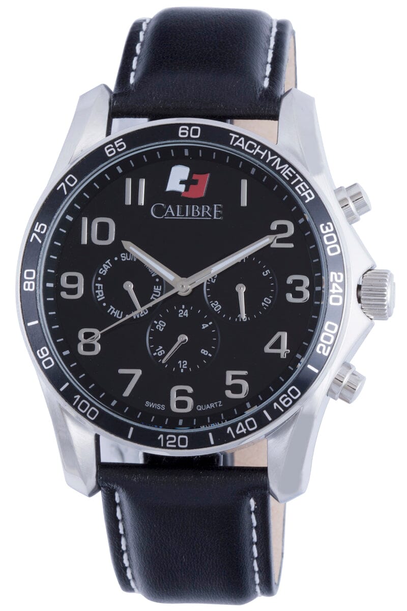 Men's Calibre Buffalo Silver Quartz Black Dial Watch Calibre 