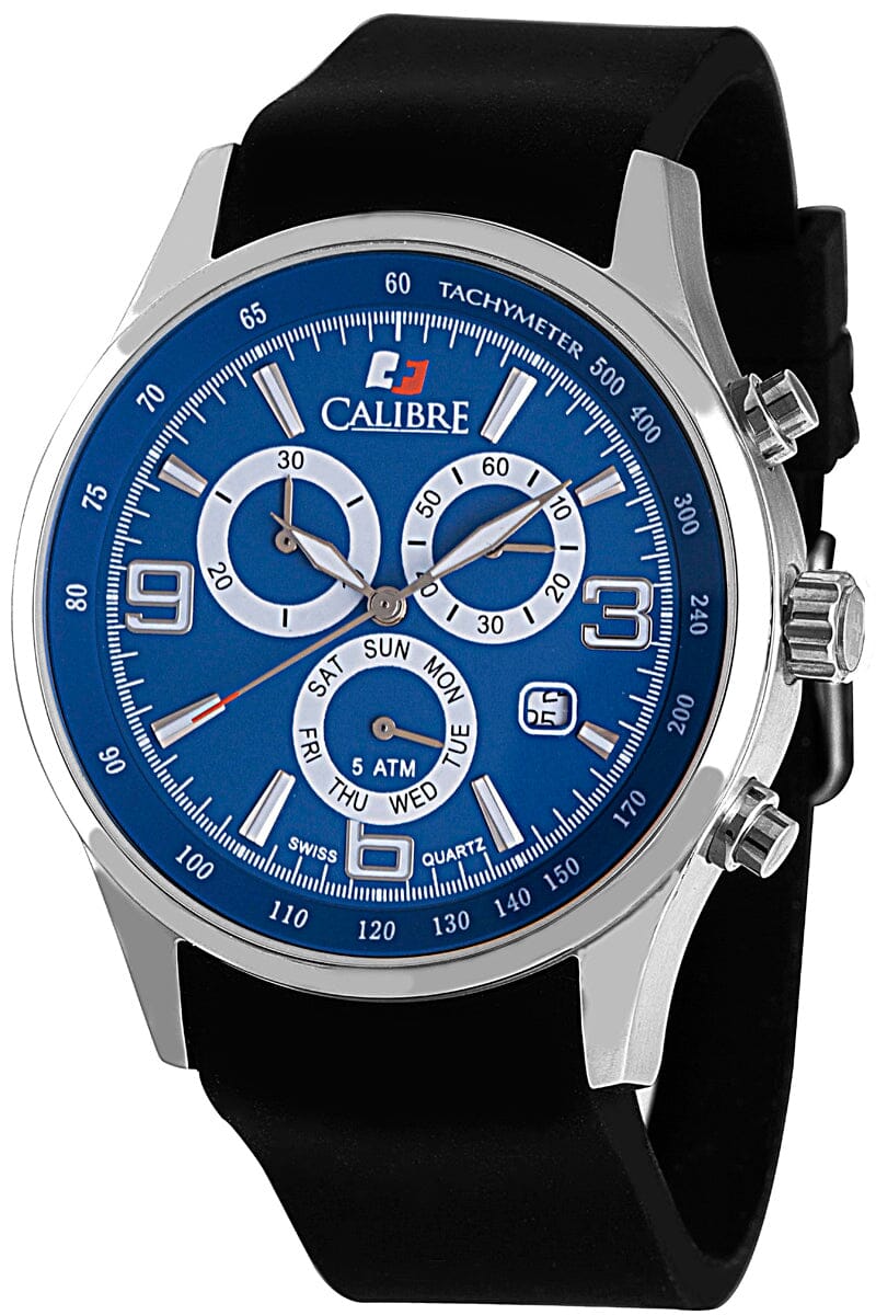 Men's Calibre Mauler Blue Dial Silver Quartz Watch Calibre 