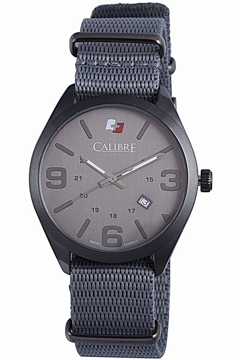 Men's Calibre Trooper Grey Dial Black Quartz Watch Calibre 