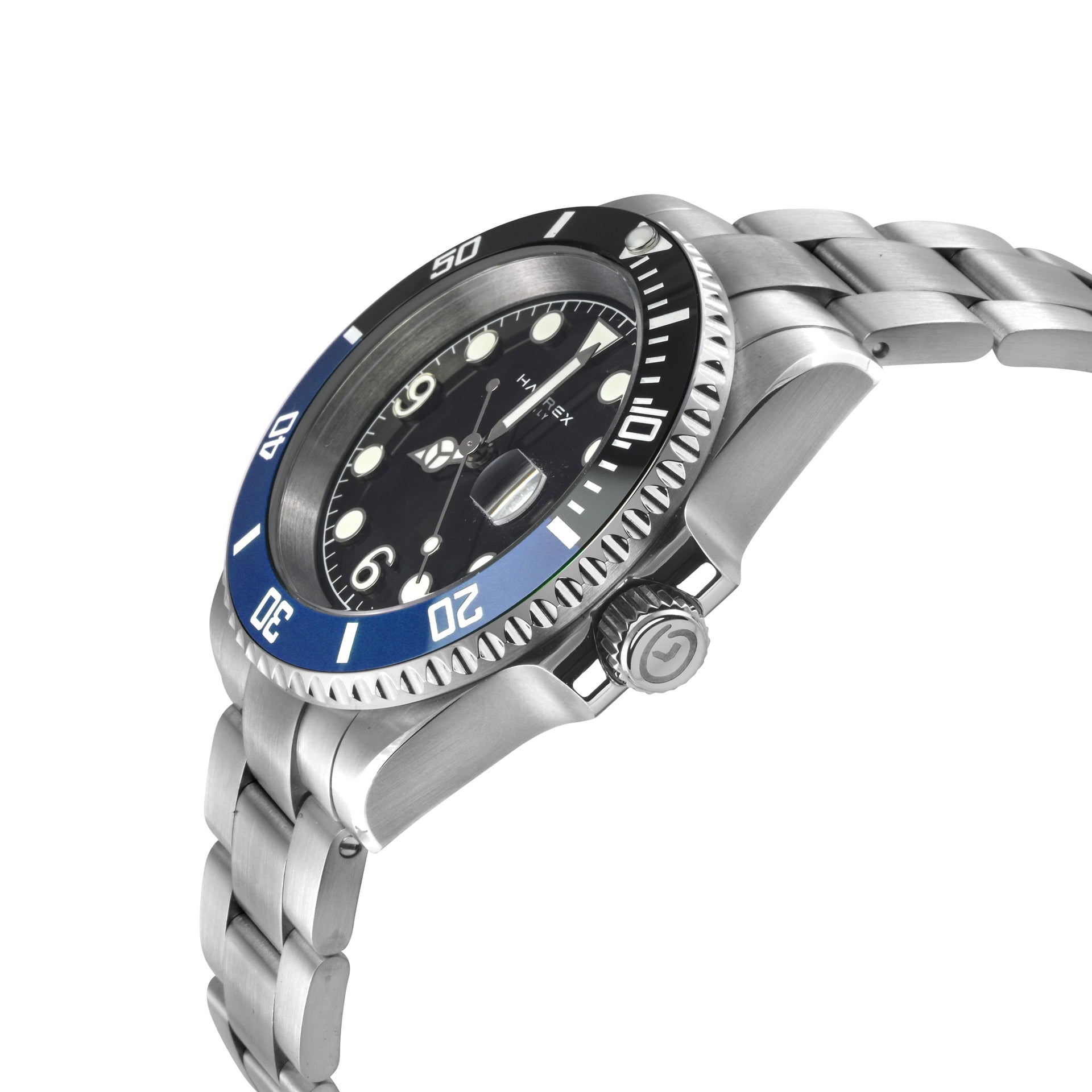 Men's Haurex Italy Barracuda Black/Blue Ceramic Bezel Watch Watch Haurex 