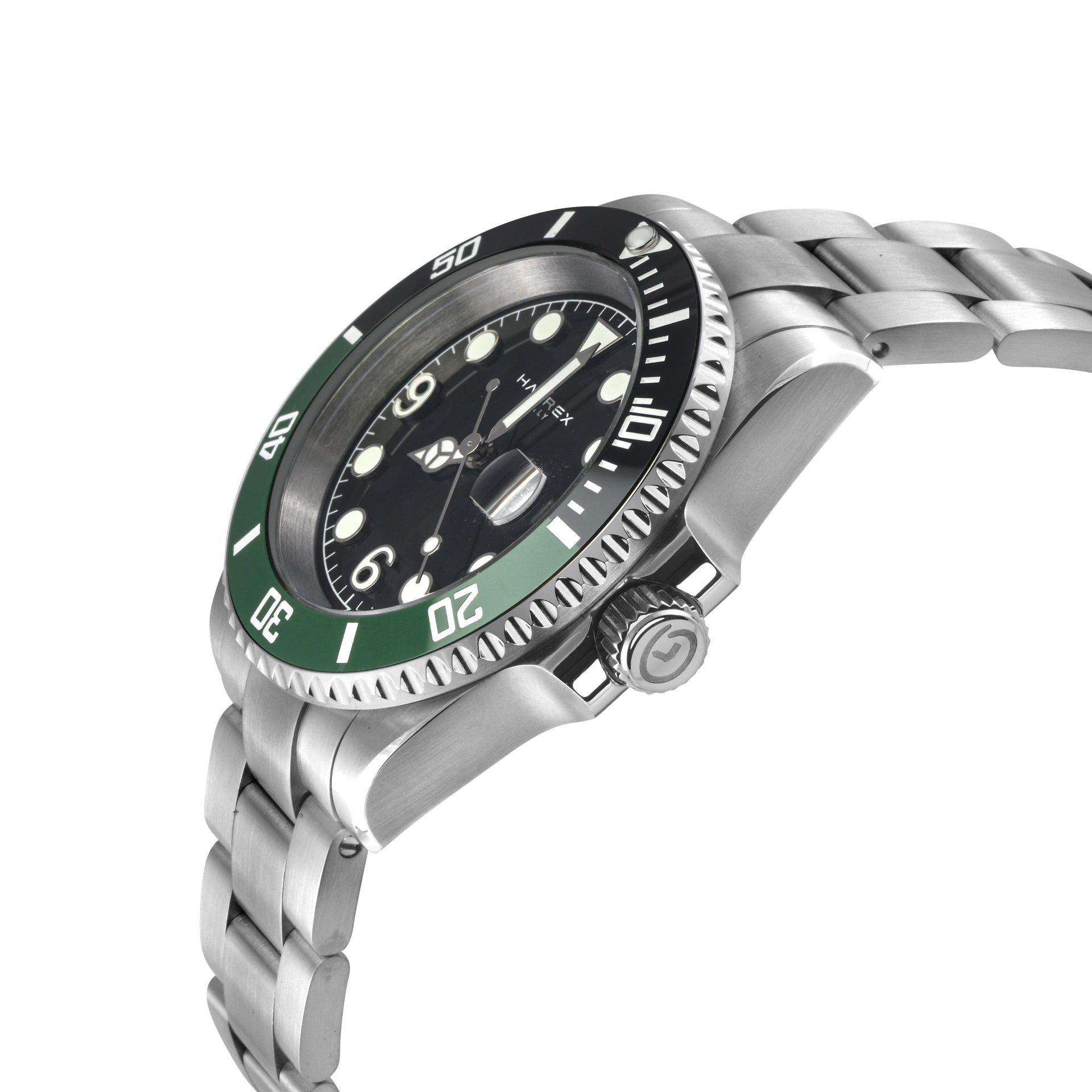 Men's Haurex Italy Barracuda Black/Green Ceramic Bezel Watch Watch Haurex 